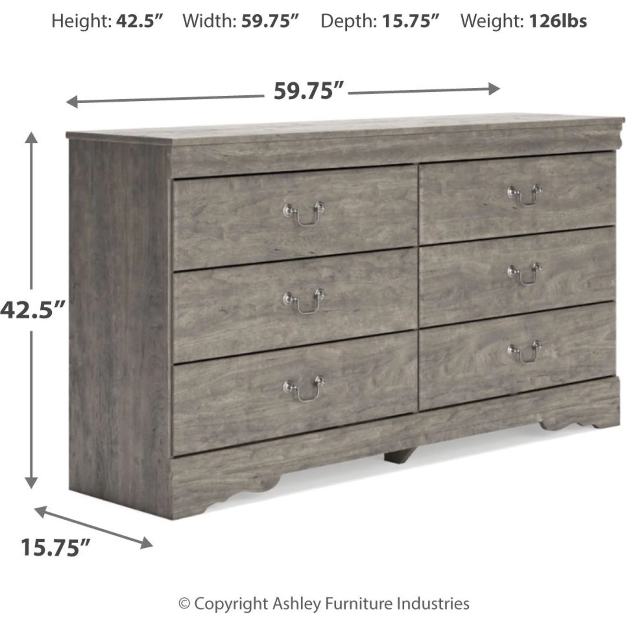 Bayzor 4 Piece Bedroom Package - Gray - Image 6