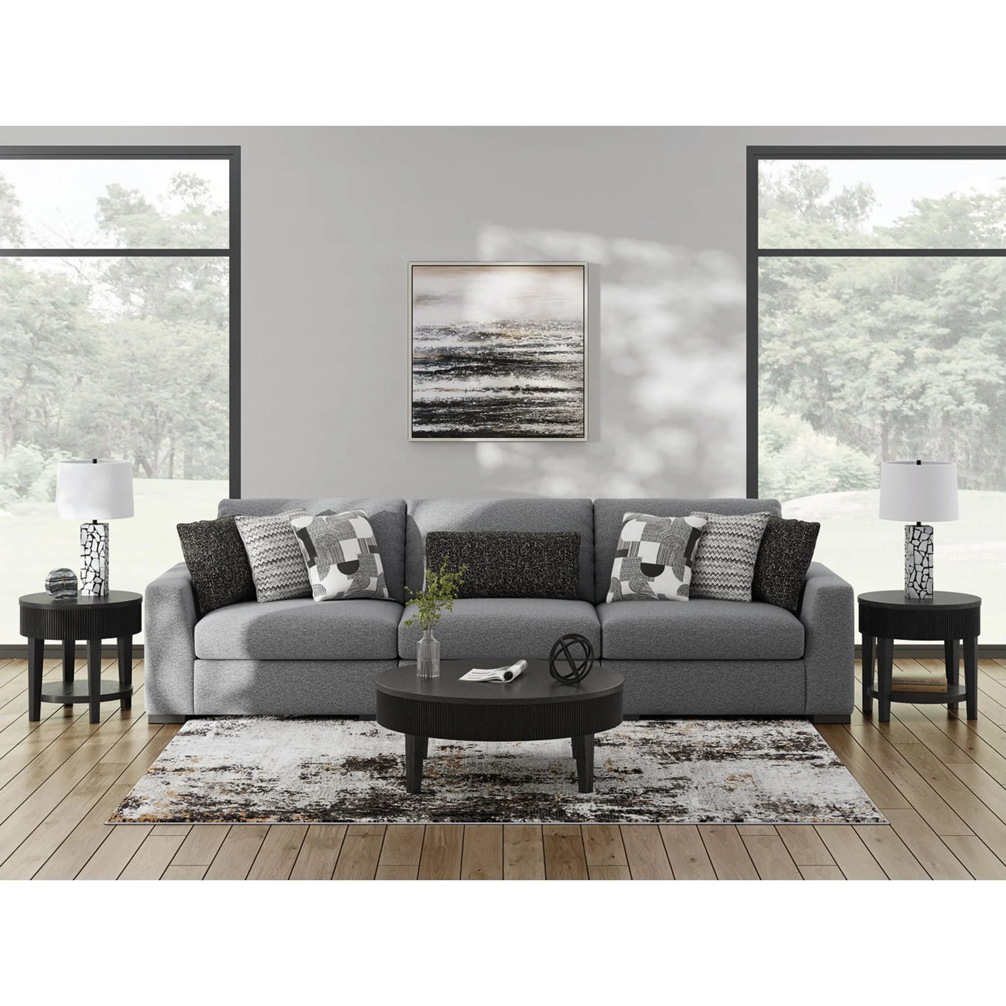 Bealton 3 Piece Sectional - Salt and Pepper - Image 2