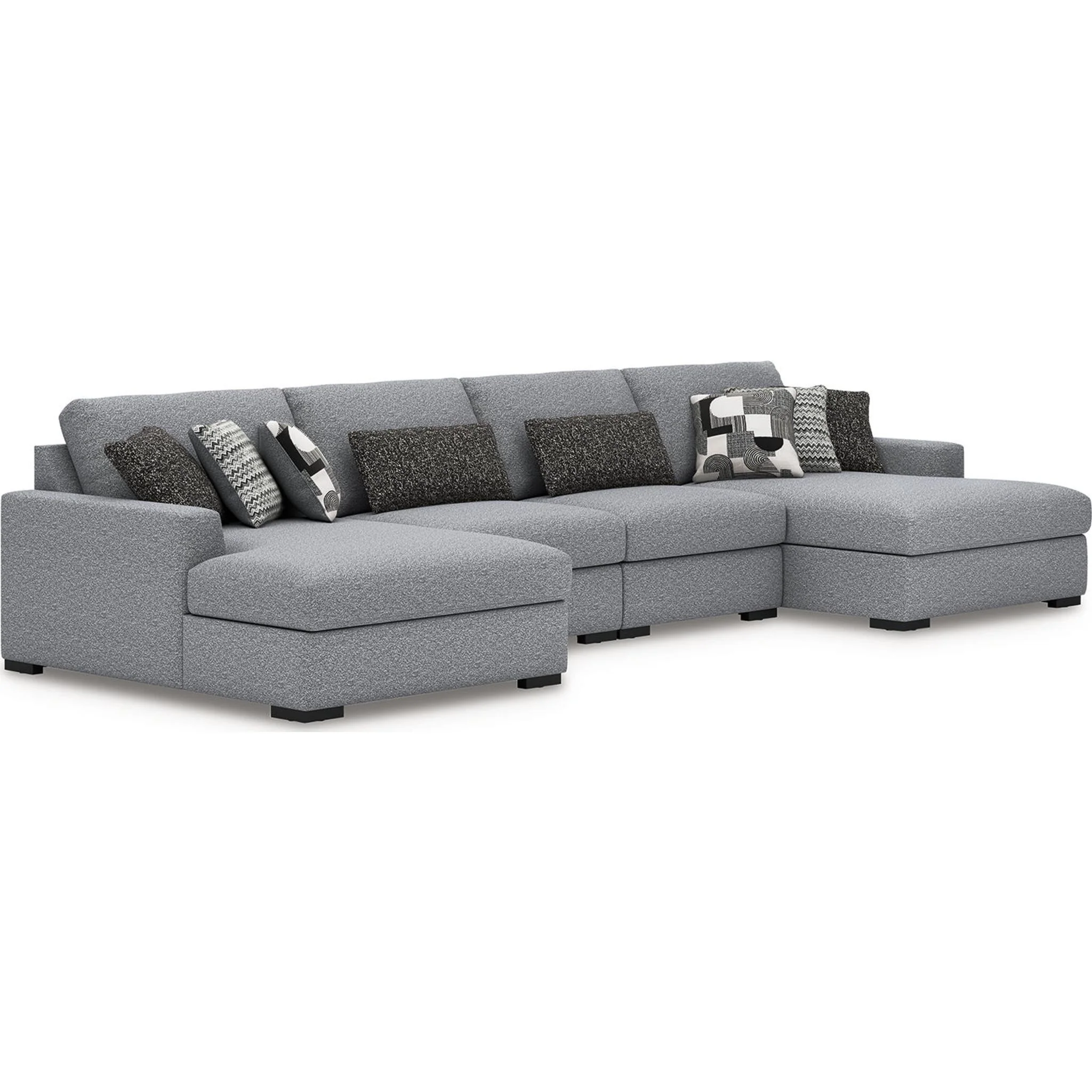 Bealton 4 Piece Sectional with Double Chaise - Salt and Pepper - Image 3