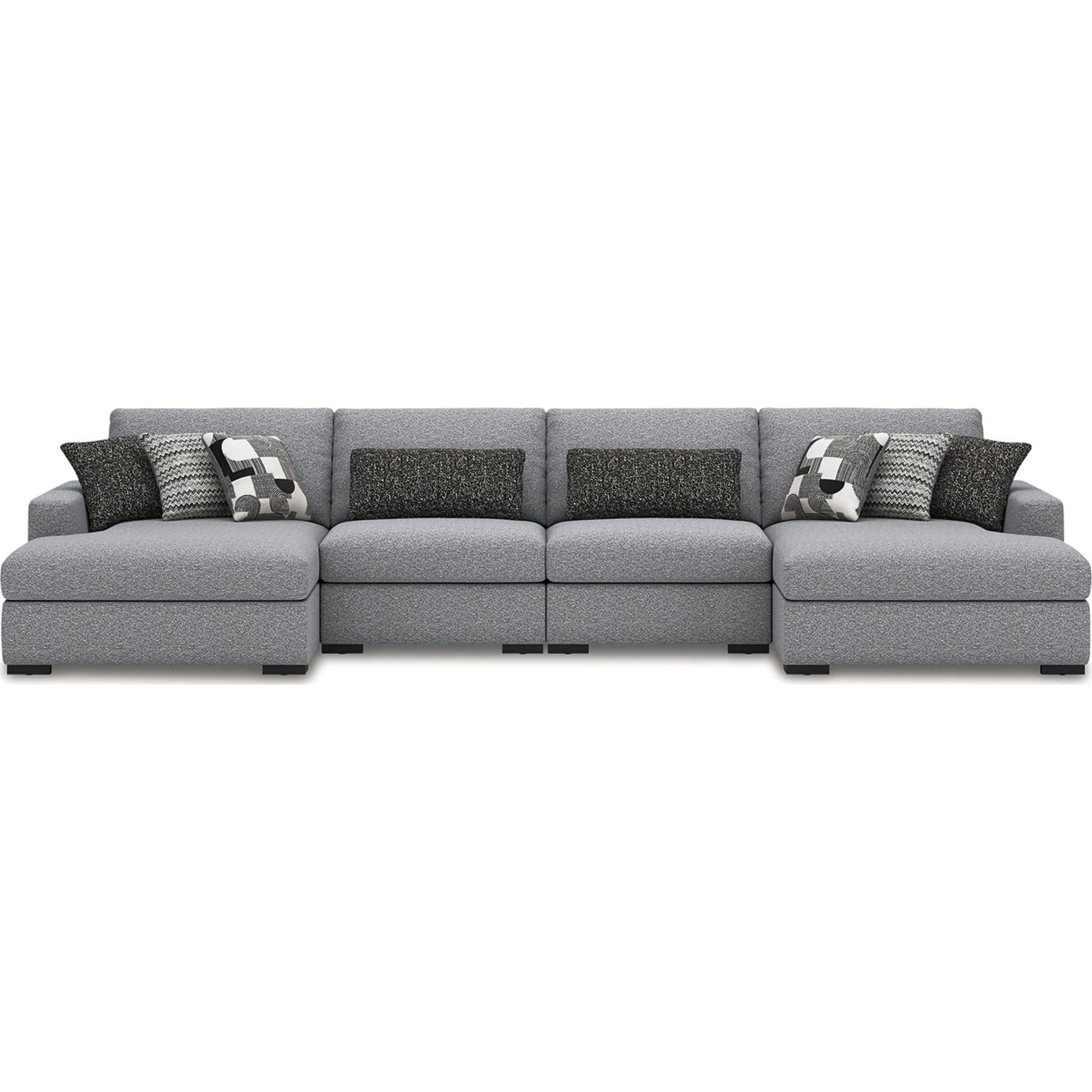 Bealton 4 Piece Sectional with Double Chaise - Salt and Pepper - Image 4