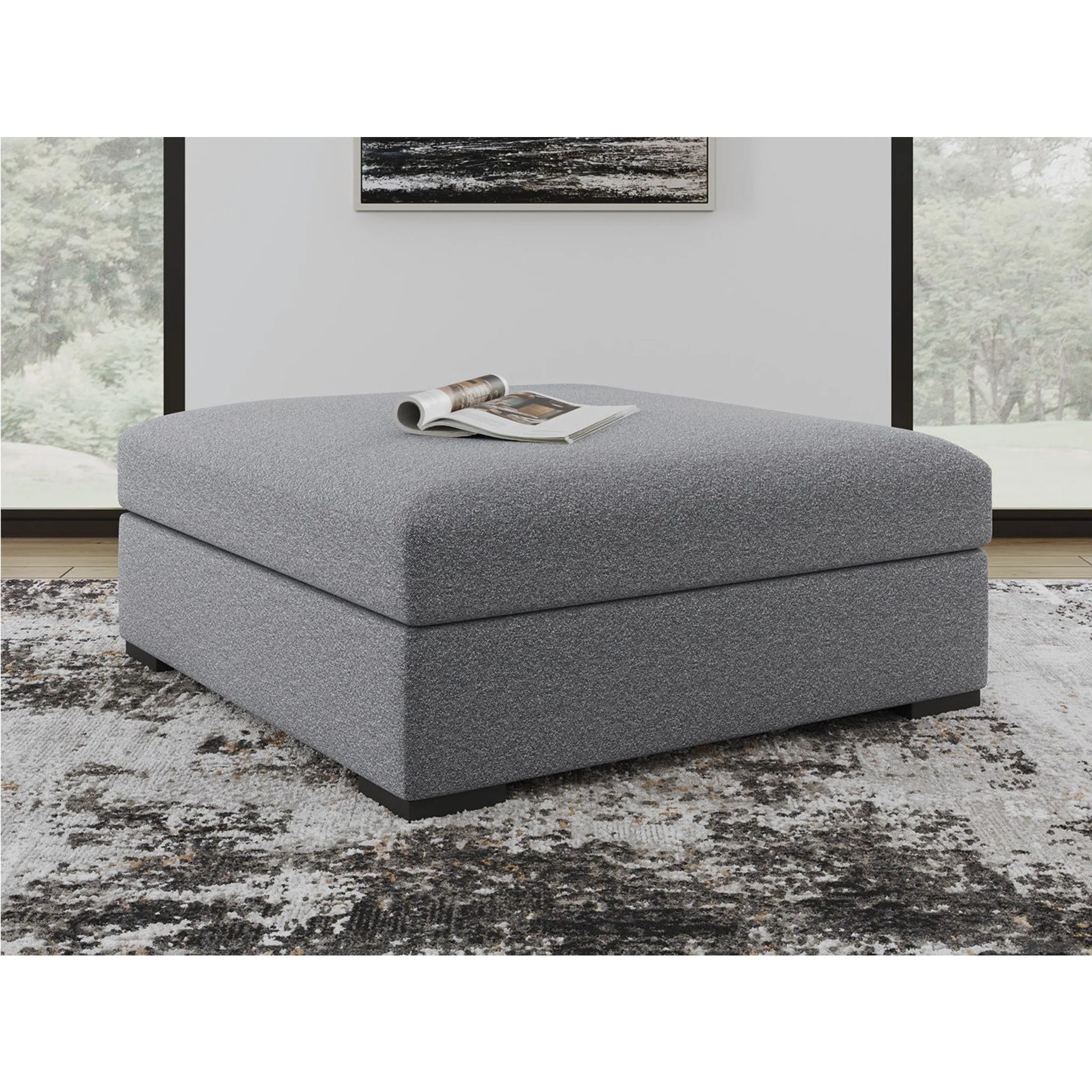 Bealton Oversized Accent Ottoman - Salt and Pepper - Image 2