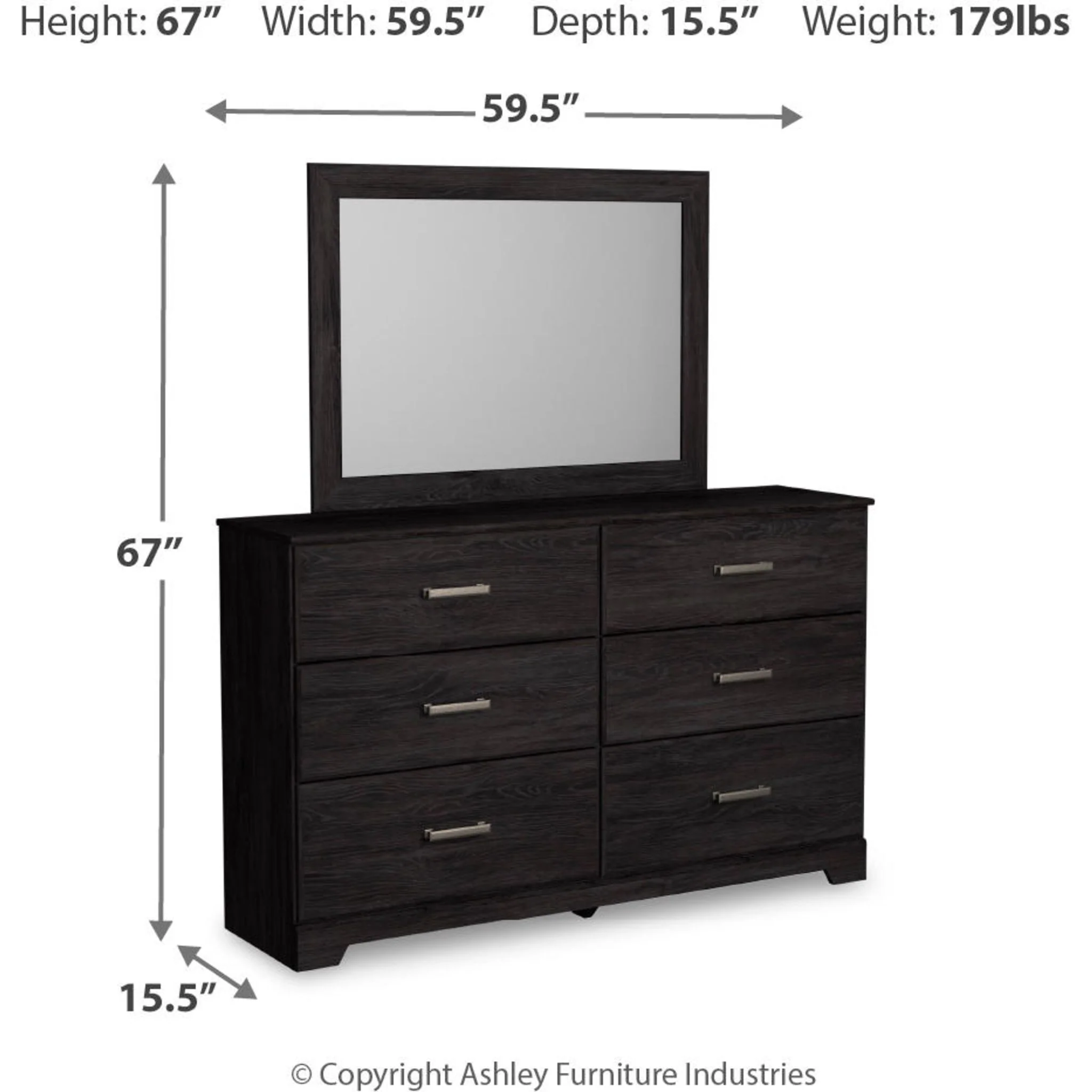 Belachime Dresser and Mirror - Black - Image 27