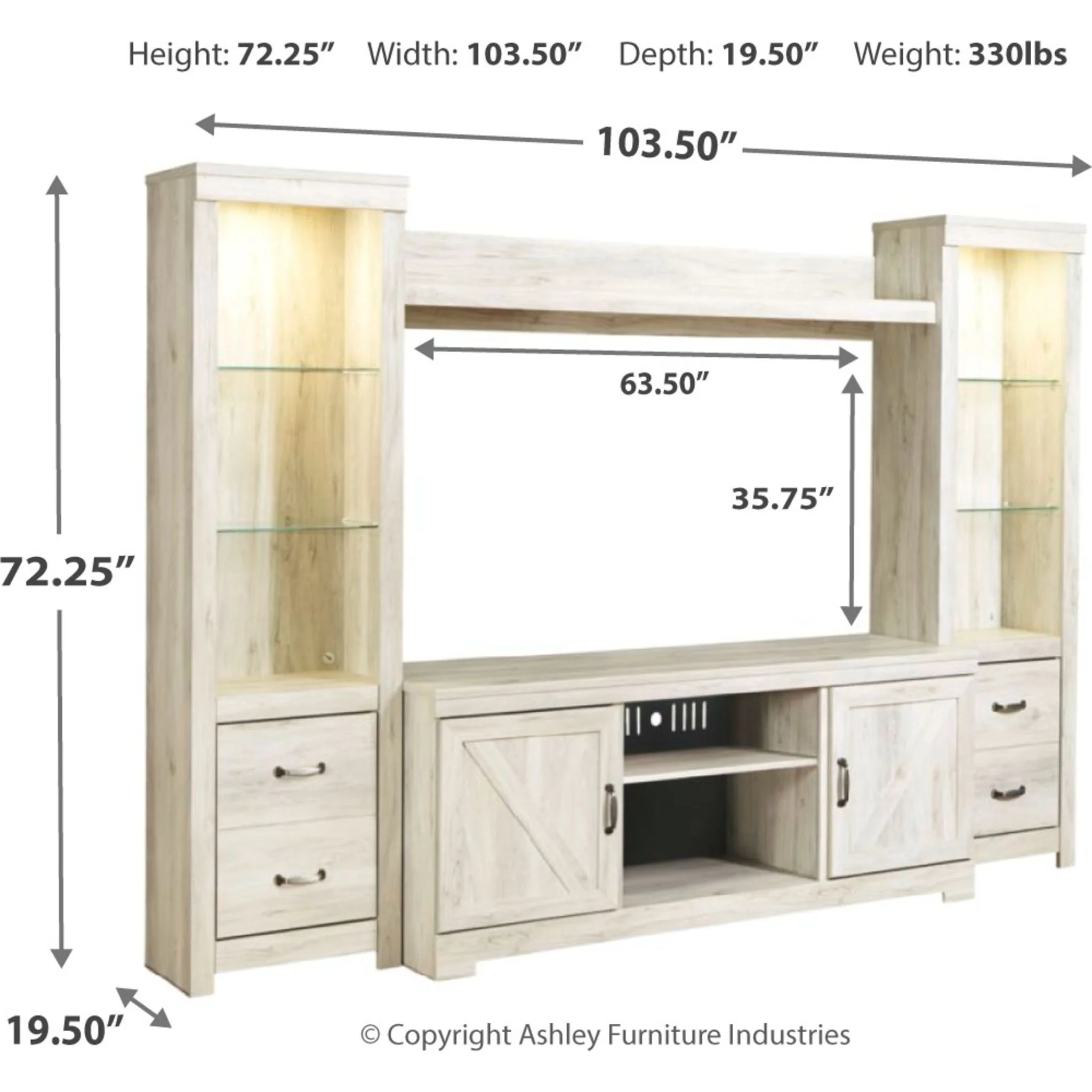 Bellaby 4 Piece Pier - Whitewash - Image 4