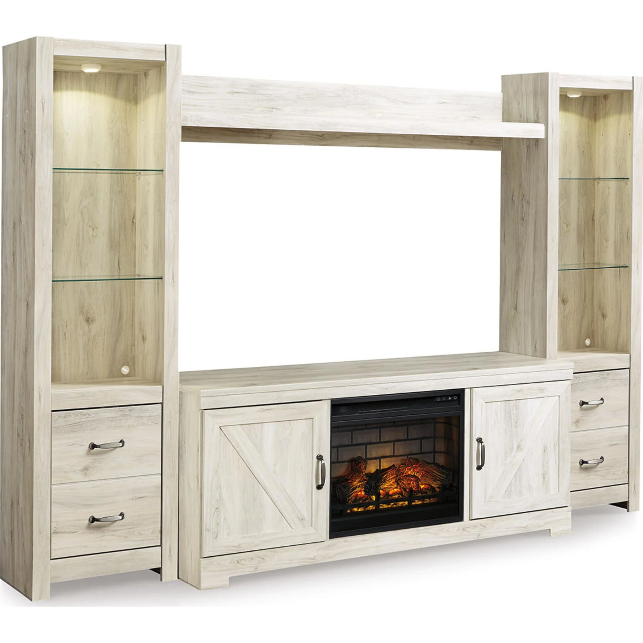 Bellaby 5 Piece Entertainment Unit - Whitewash - Image 12