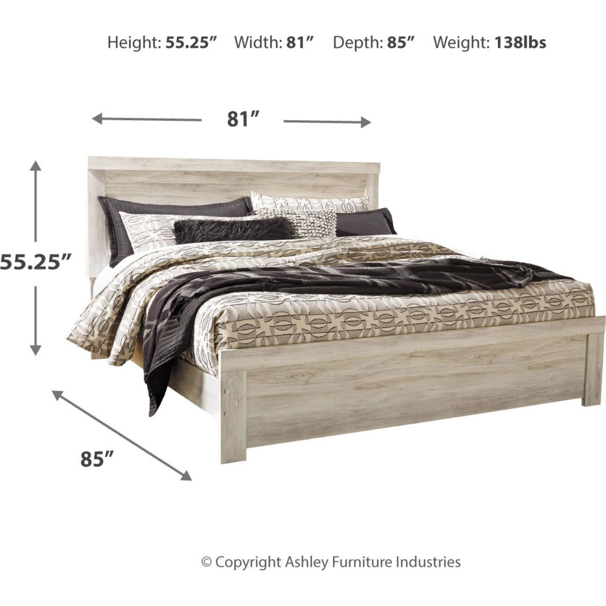Bellaby 5 Piece King Panel Bedroom - Whitewash - Image 12