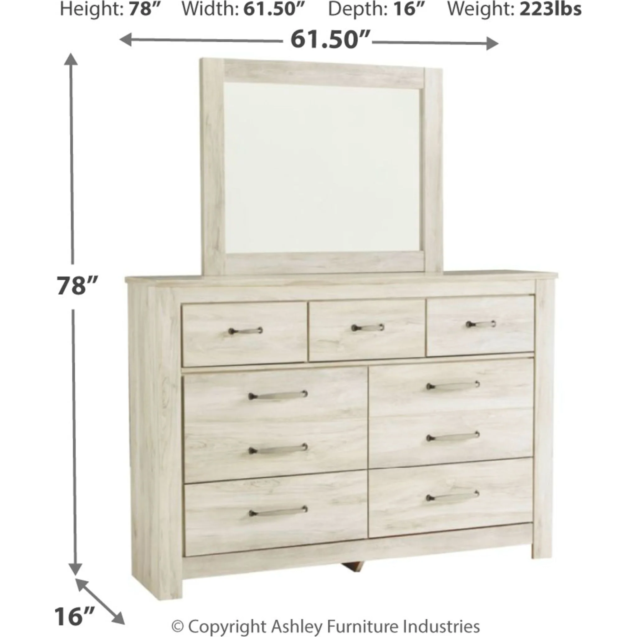 Bellaby 5 Piece King Panel Bedroom - Whitewash - Image 9