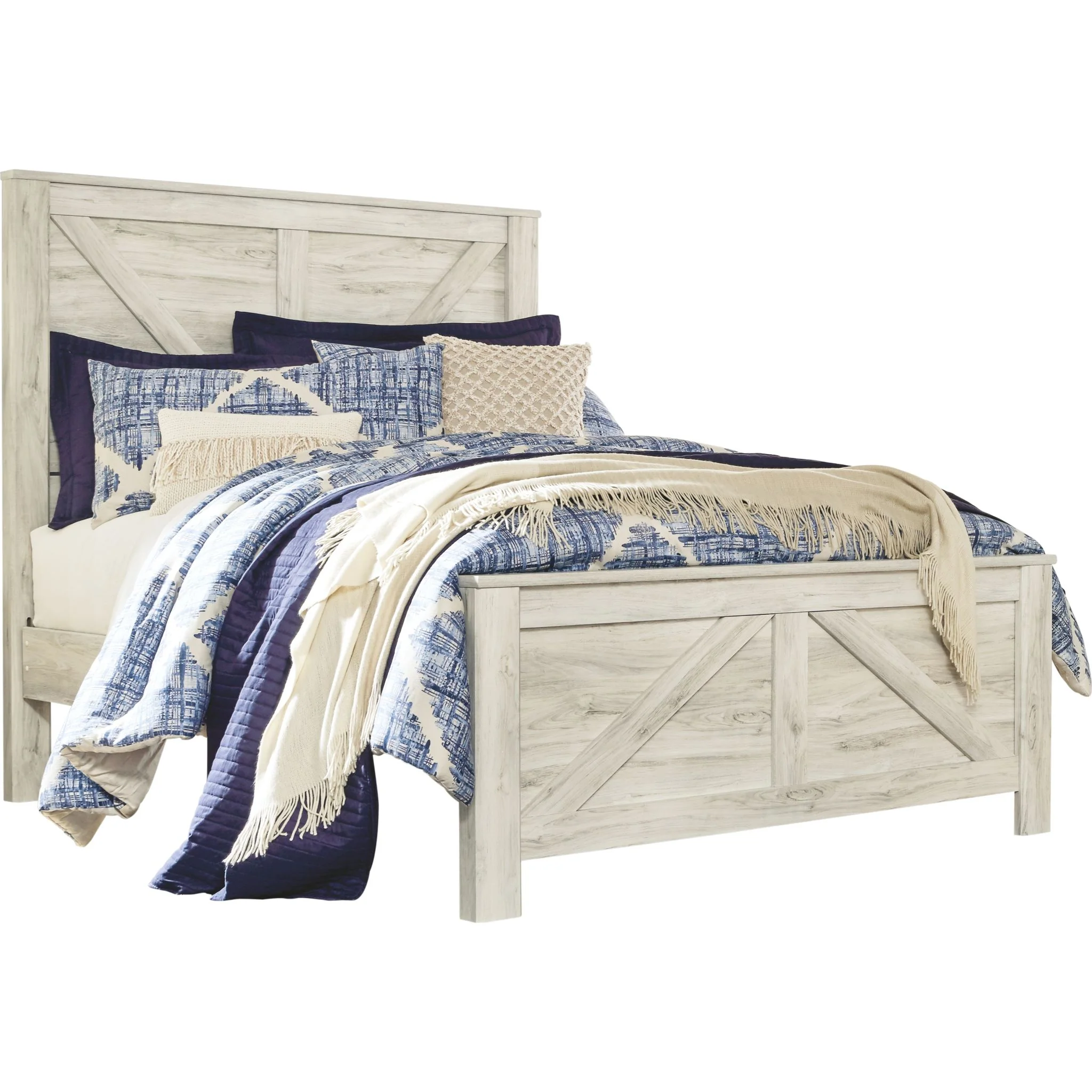 Bellaby 5 Piece Queen Panel Bedroom - White Wash - Image 2