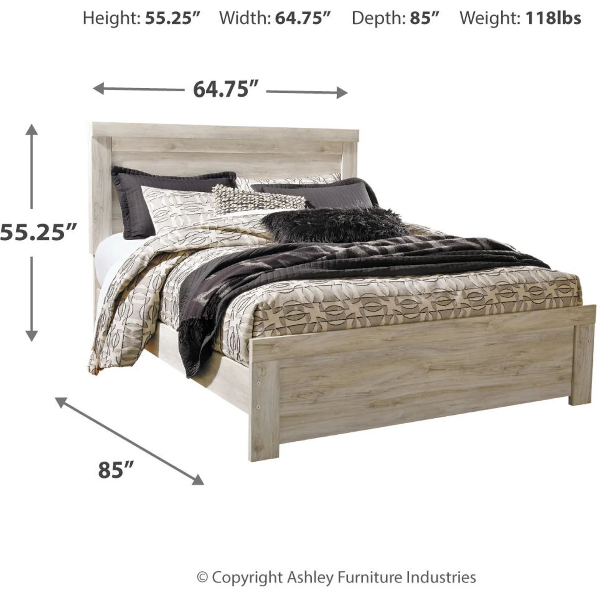 Bellaby 5 Piece Queen Panel Bedroom - White Wash - Image 11