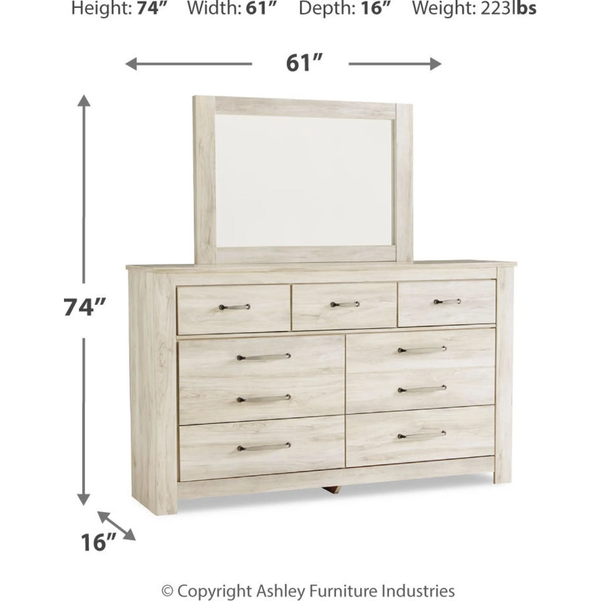 Bellaby 5 Piece Queen Panel Bedroom - White Wash - Image 19