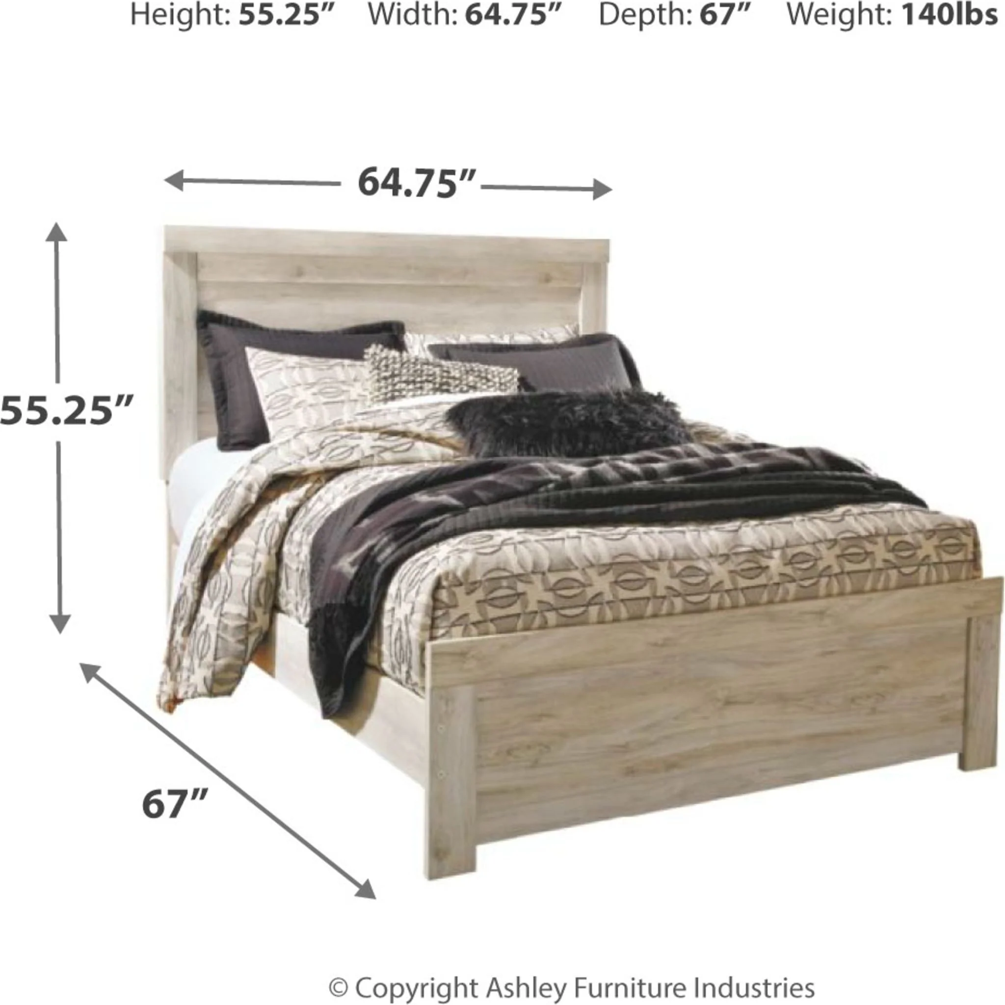 Bellaby 5 Piece Queen Panel Bedroom - White Wash - Image 6