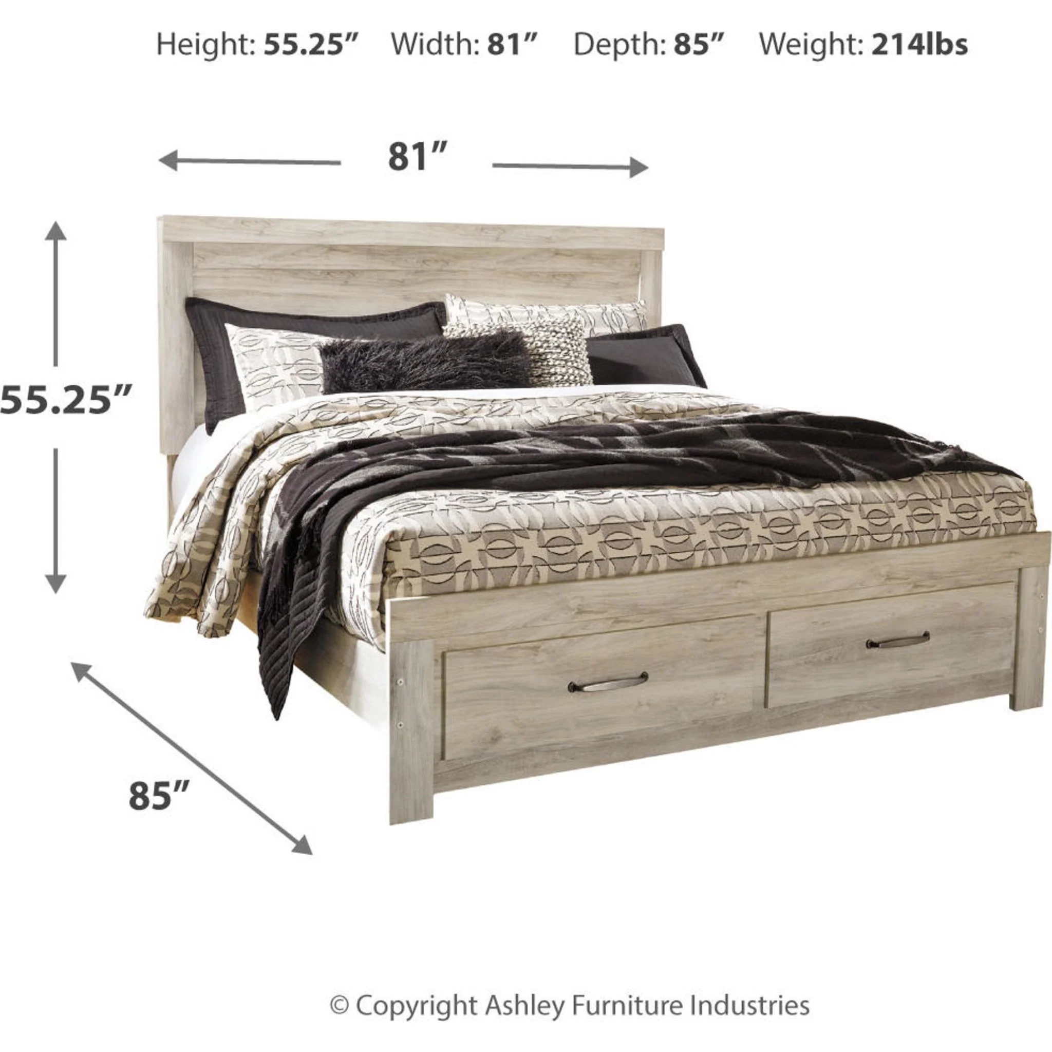 Bellaby 6 Piece King Storage Bedroom - Whitewash - Image 6