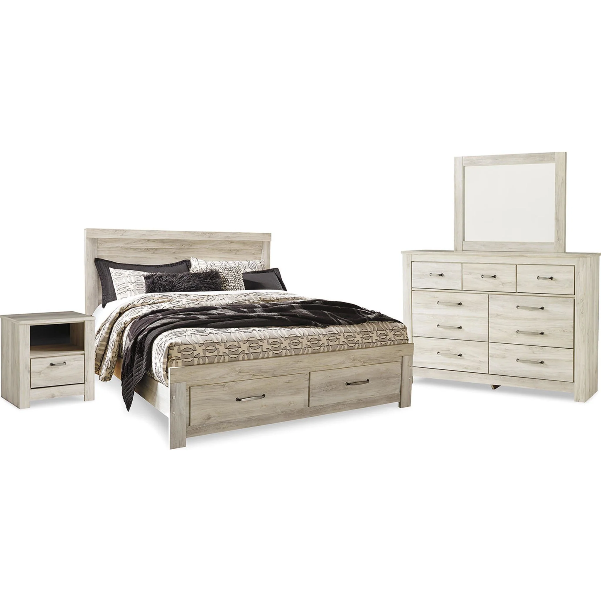 Bellaby 6 Piece King Storage Bedroom - Whitewash - Image 9