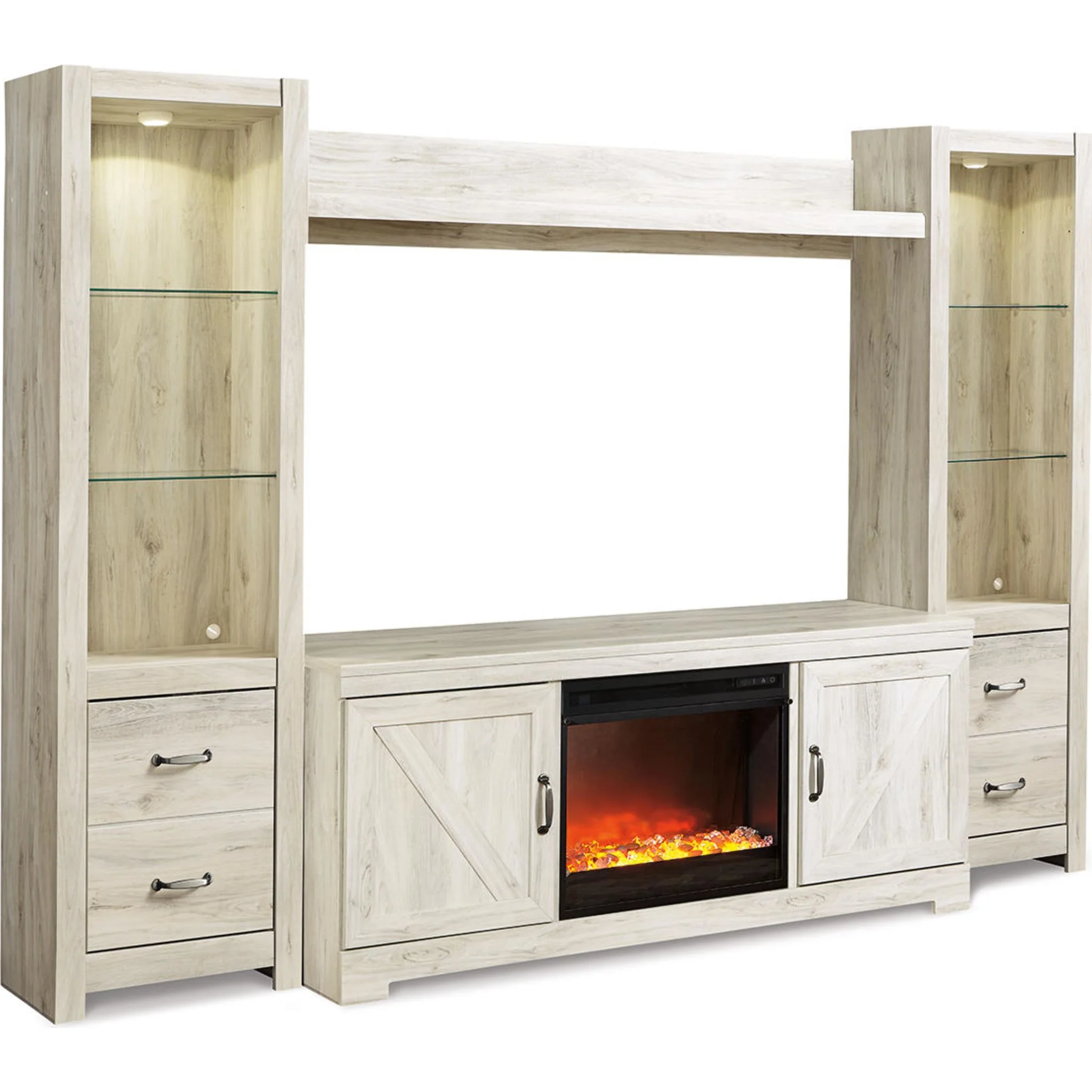 Bellaby Entertainment Unit with Fireplace - White Wash - Image 23