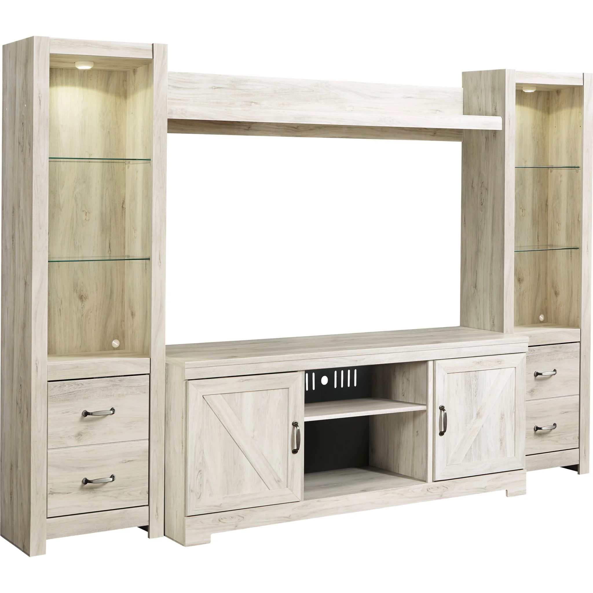 Bellaby Entertainment Unit with Fireplace - White Wash - Image 3