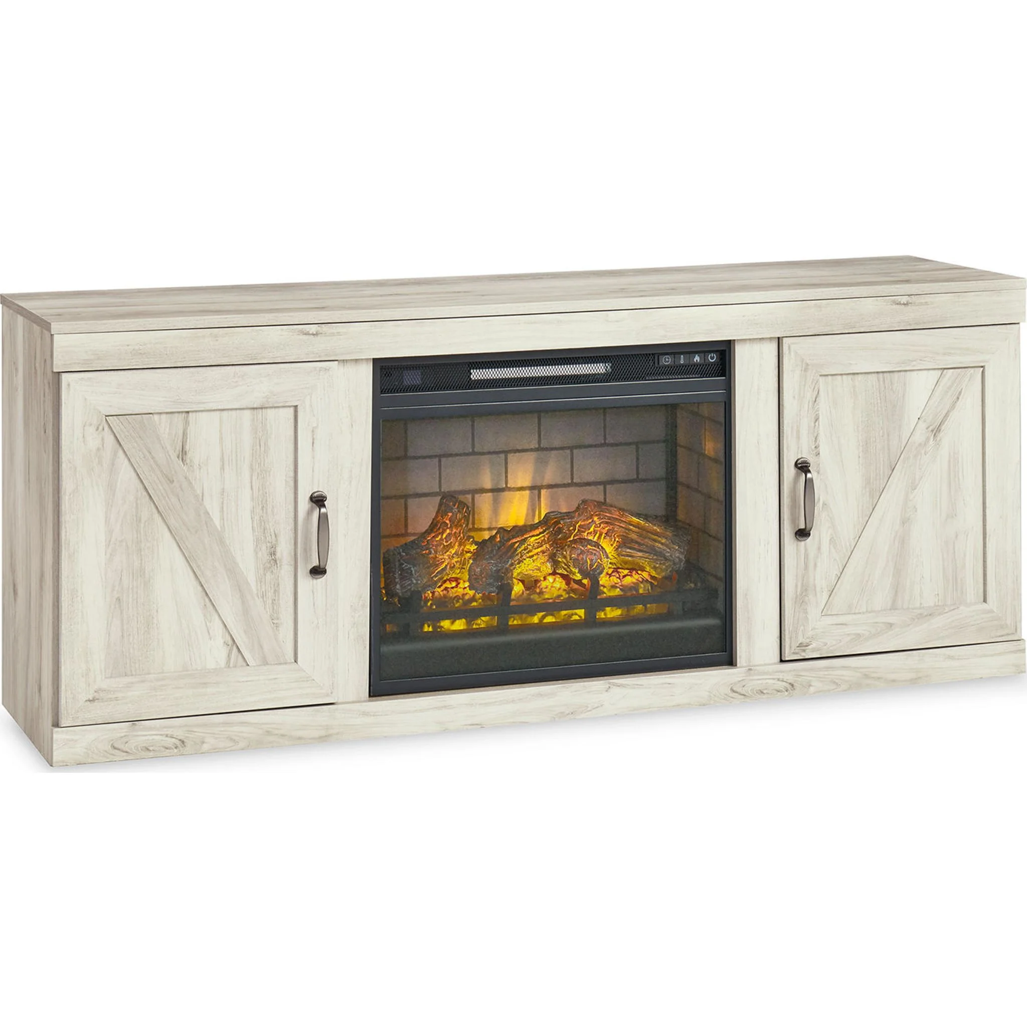 Bellaby Entertainment Unit with Fireplace - Whitewash - Image 18