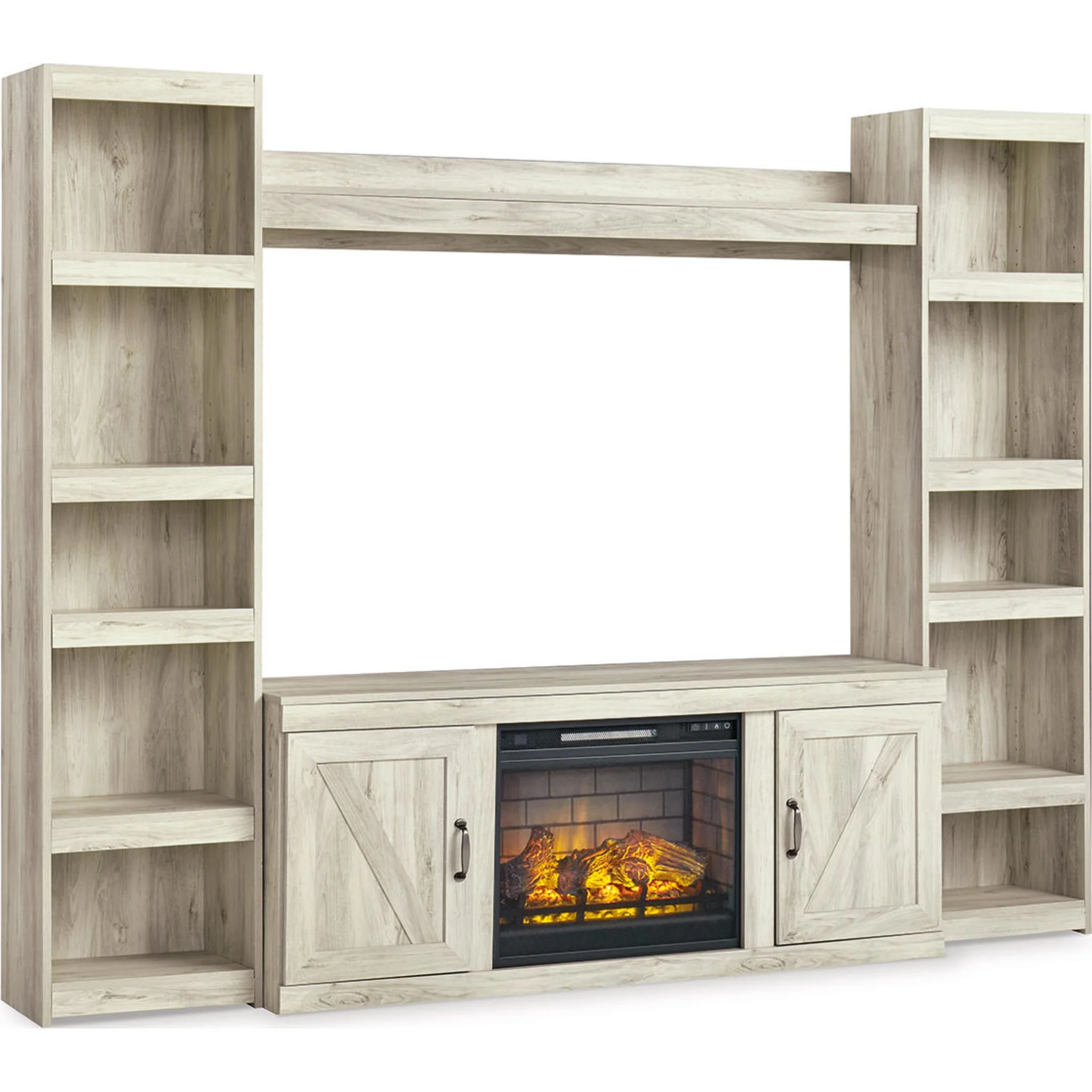 Bellaby Entertainment Unit with Fireplace - Whitewash - Image 7
