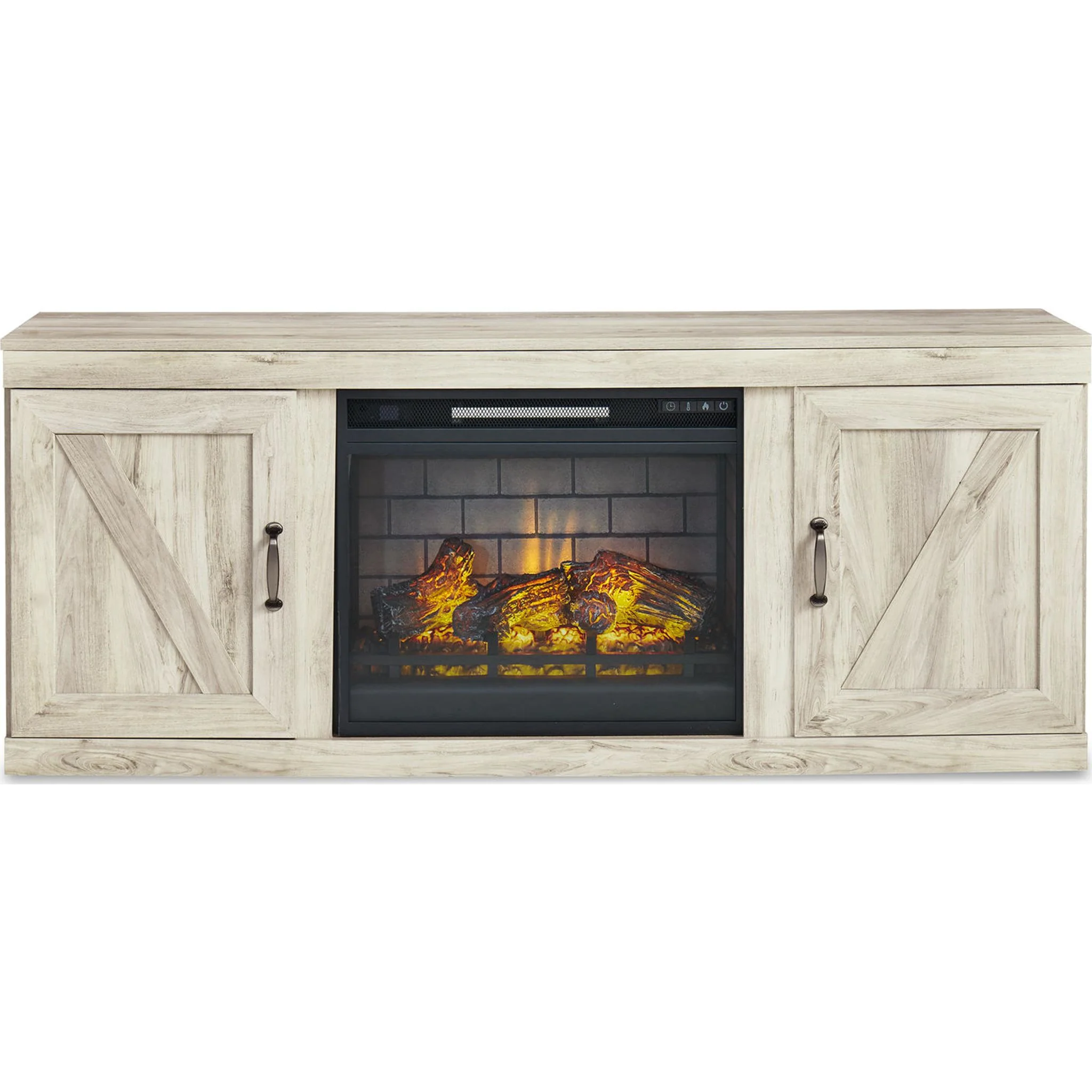 Bellaby Entertainment Unit with Fireplace - Whitewash - Image 9
