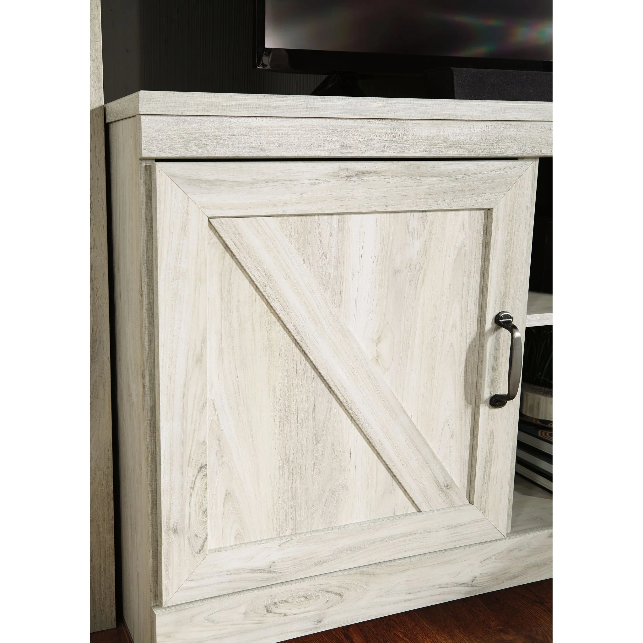 Bellaby Entertainment Unit with Fireplace - Whitewash - Image 3