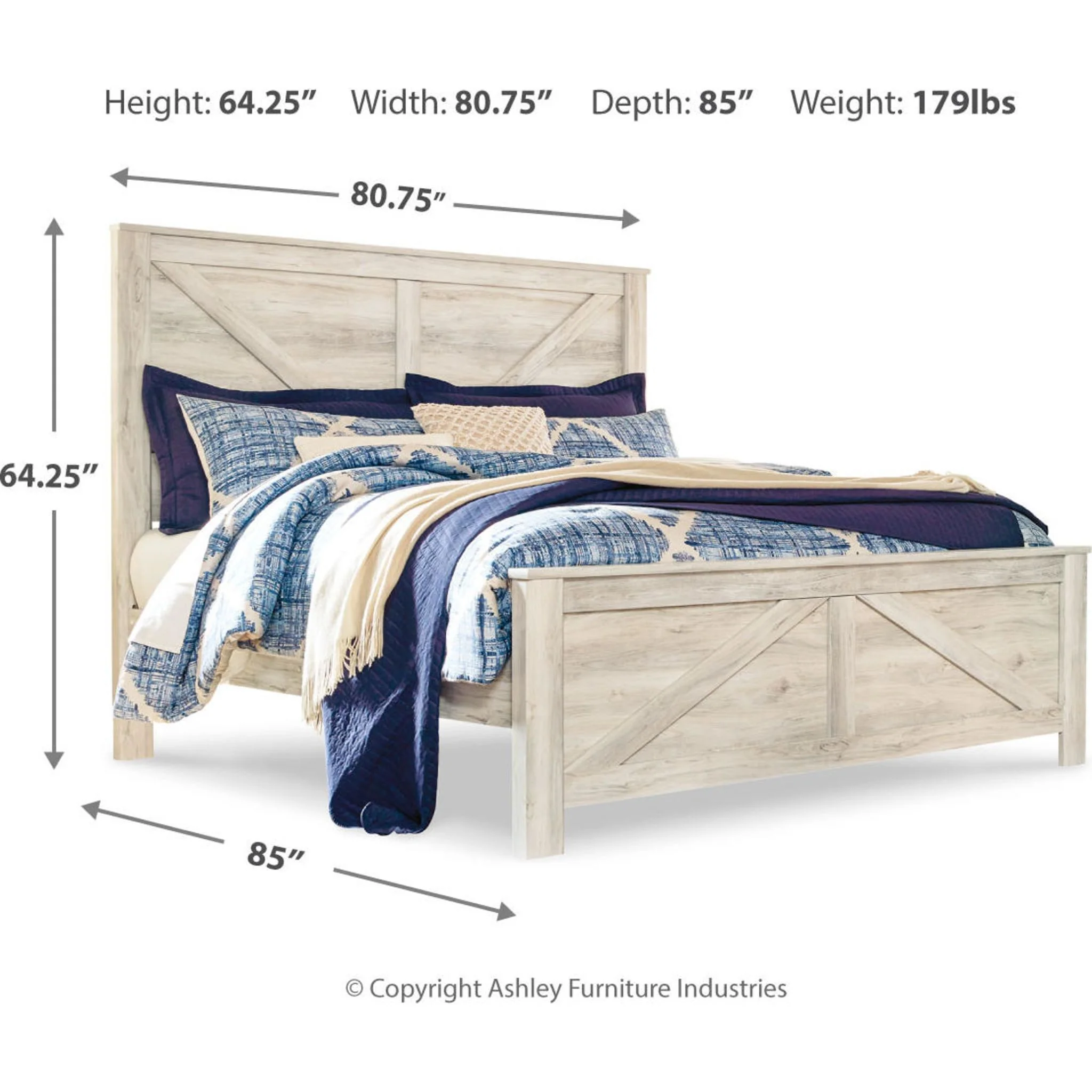 Bellaby King Panel Bed - White Wash - Image 10