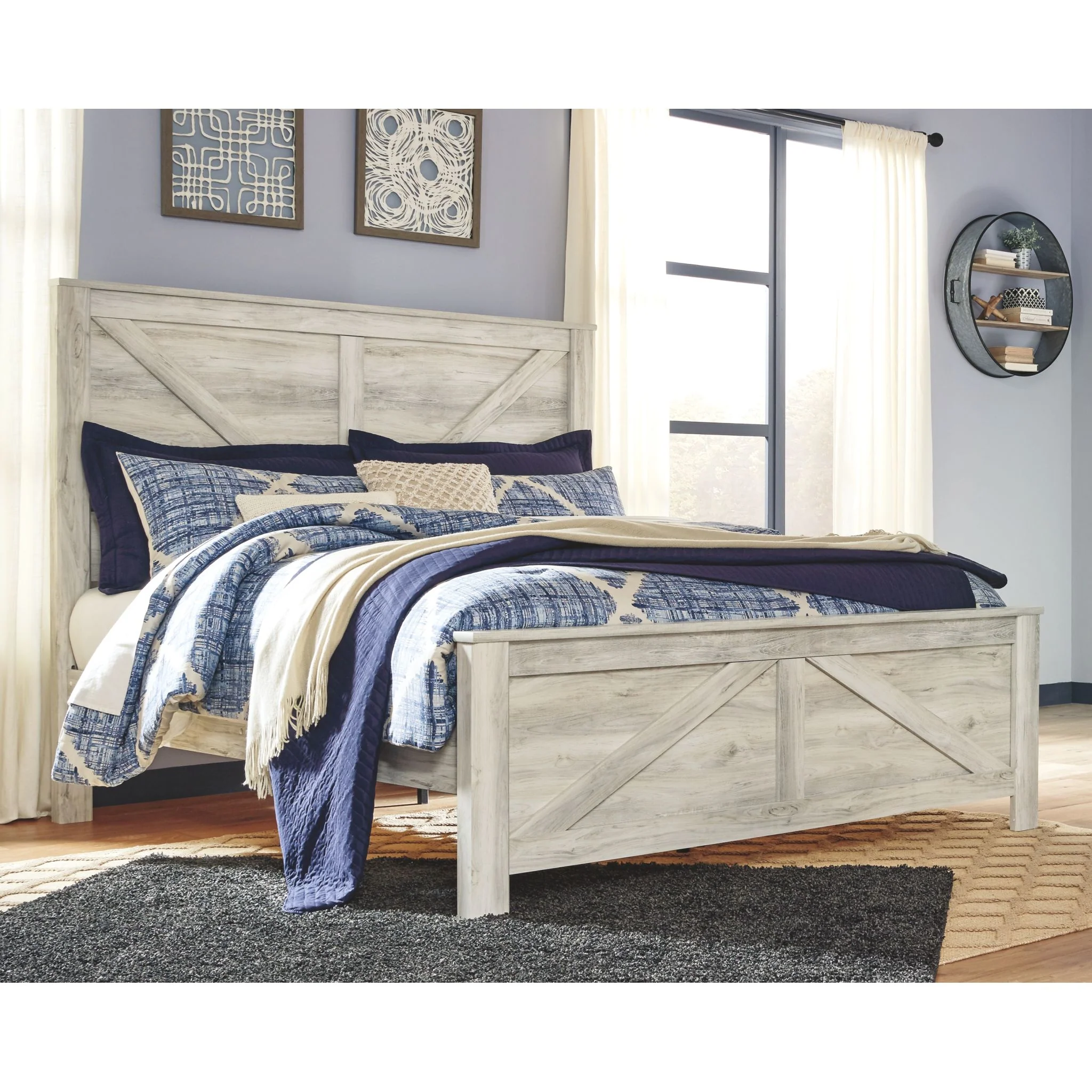 Bellaby King Panel Bed - White Wash - Image 2