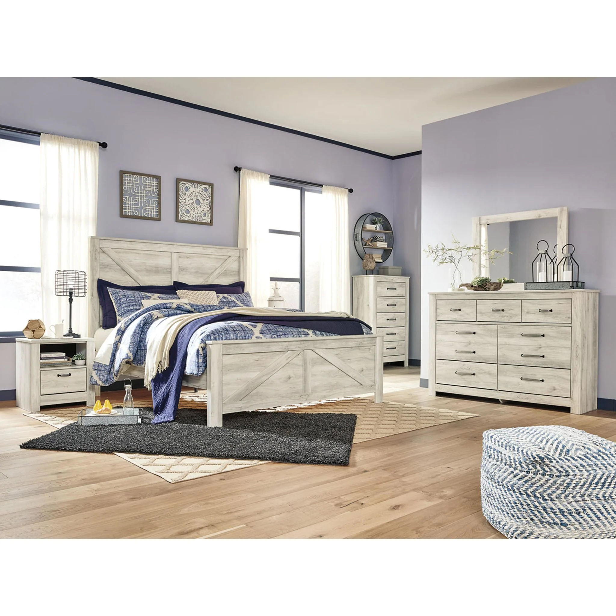 Bellaby King Panel Bed - White Wash - Image 22