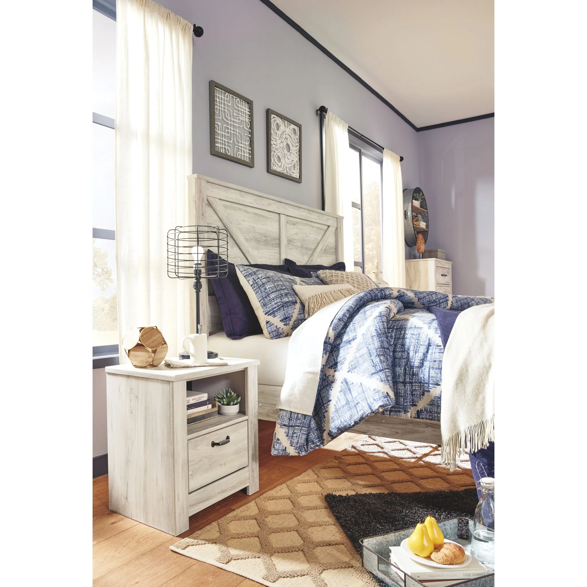 Bellaby King Panel Bed - White Wash - Image 7