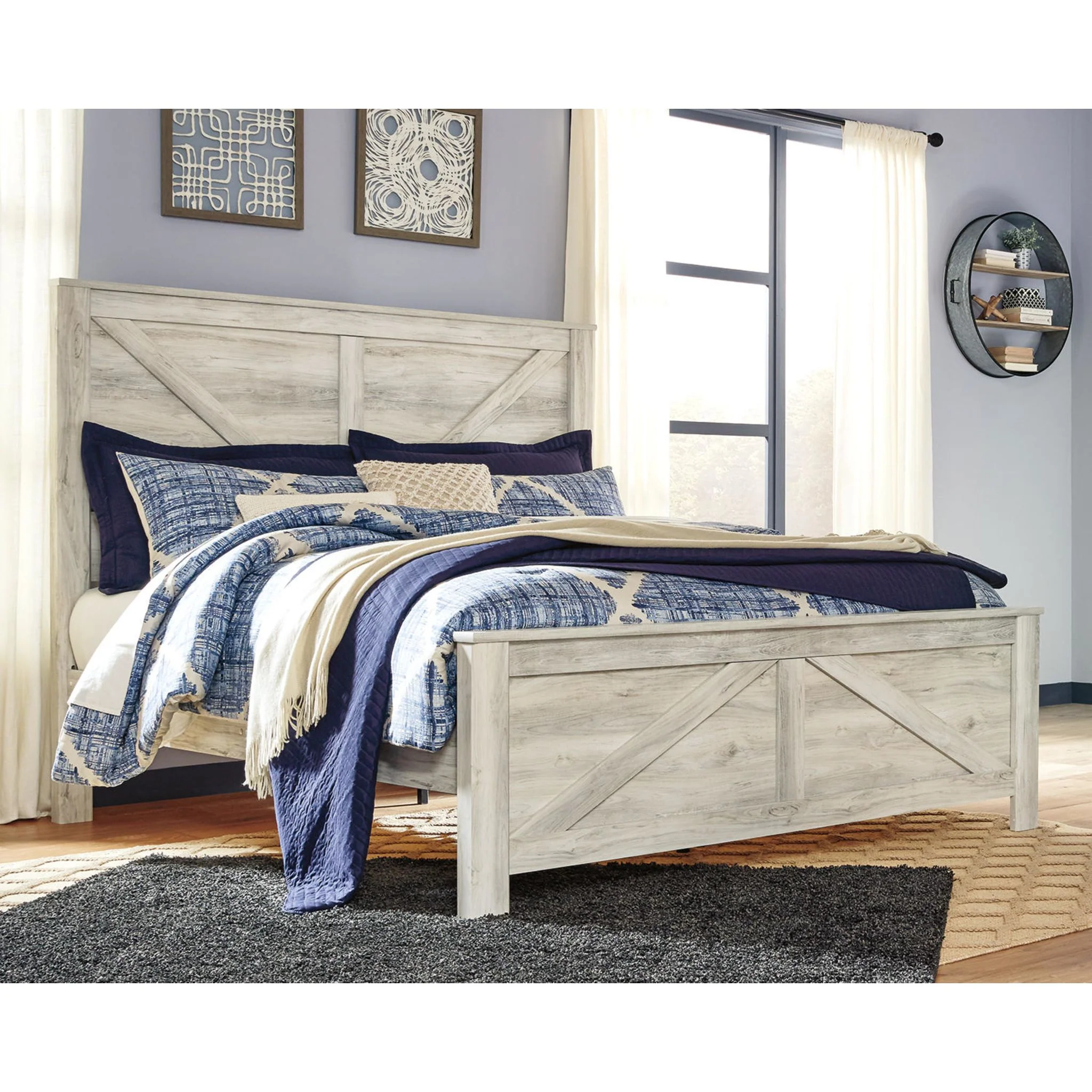 Bellaby King Panel Bed - White Wash - Image 9