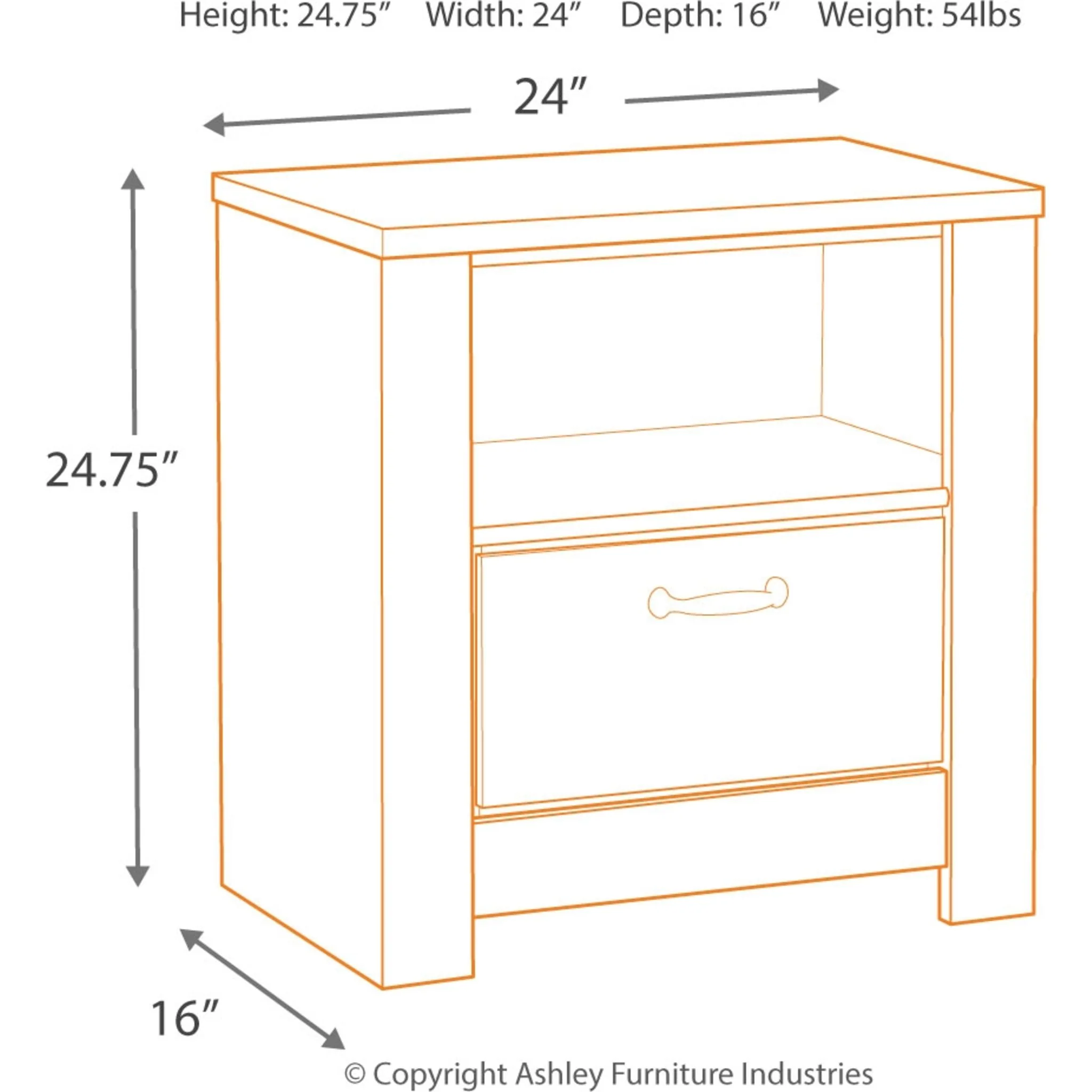 Bellaby Nightstand - Whitewash - Image 4