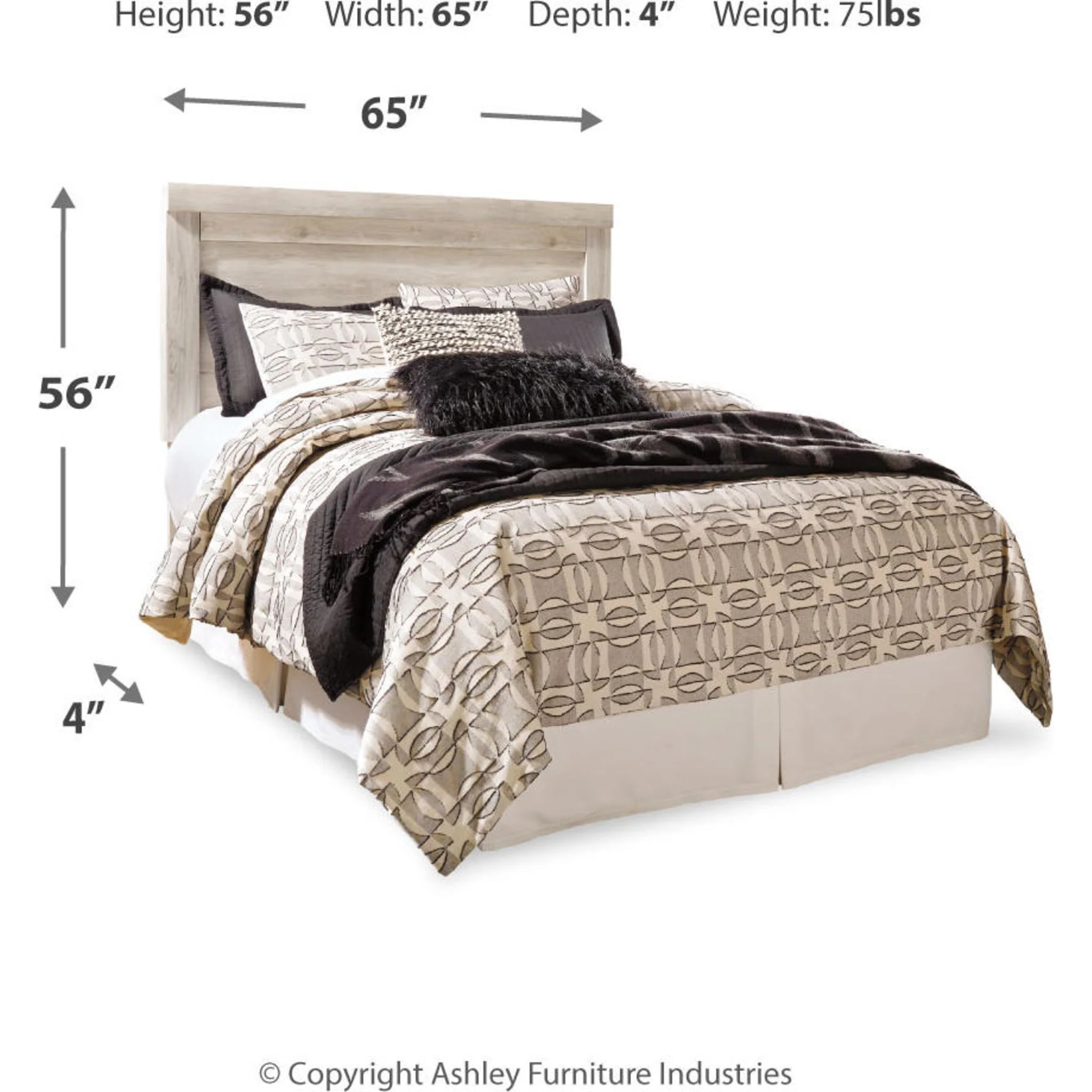Bellaby Panel Headboard - Whitewash - Image 15