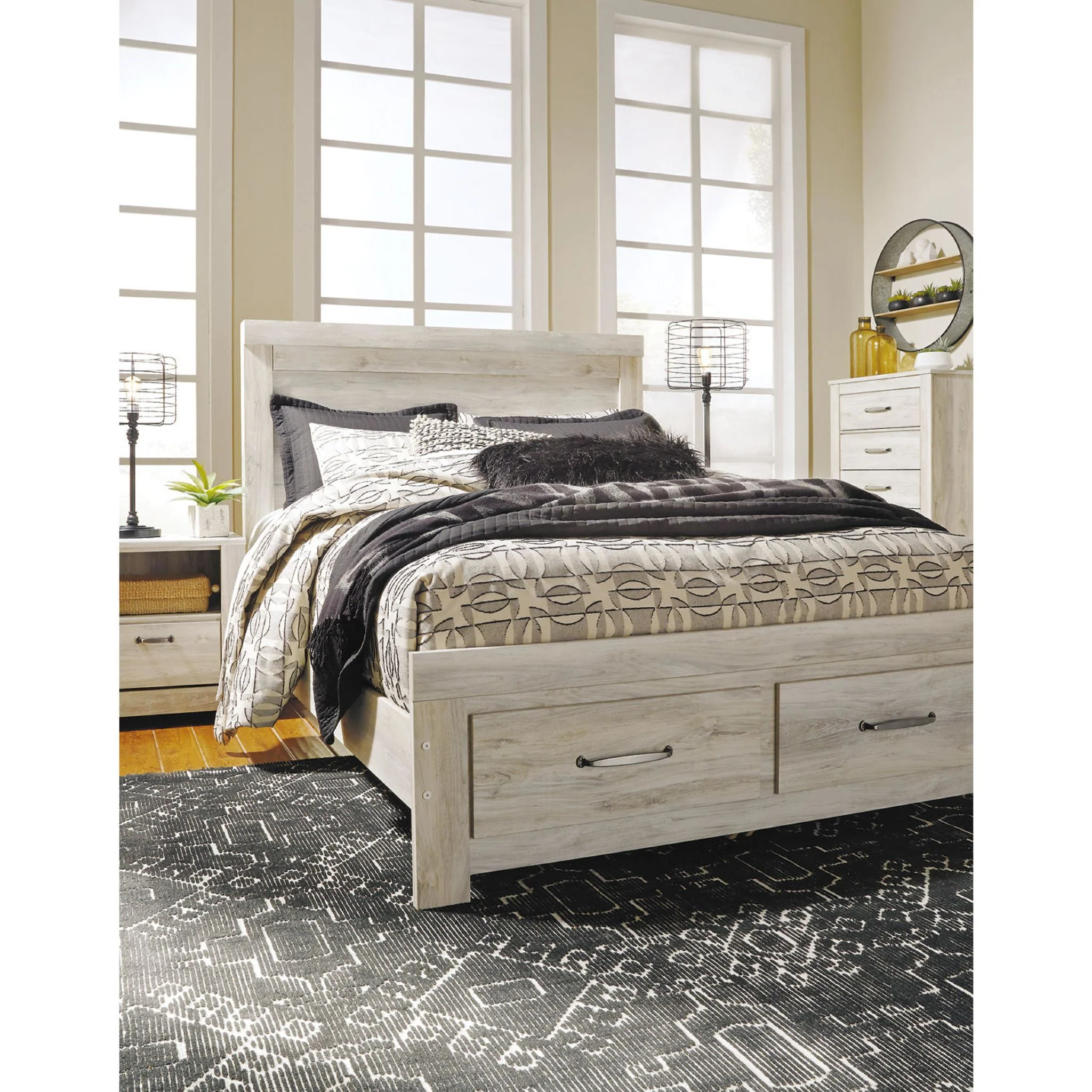 Bellaby Panel Headboard - Whitewash - Image 45