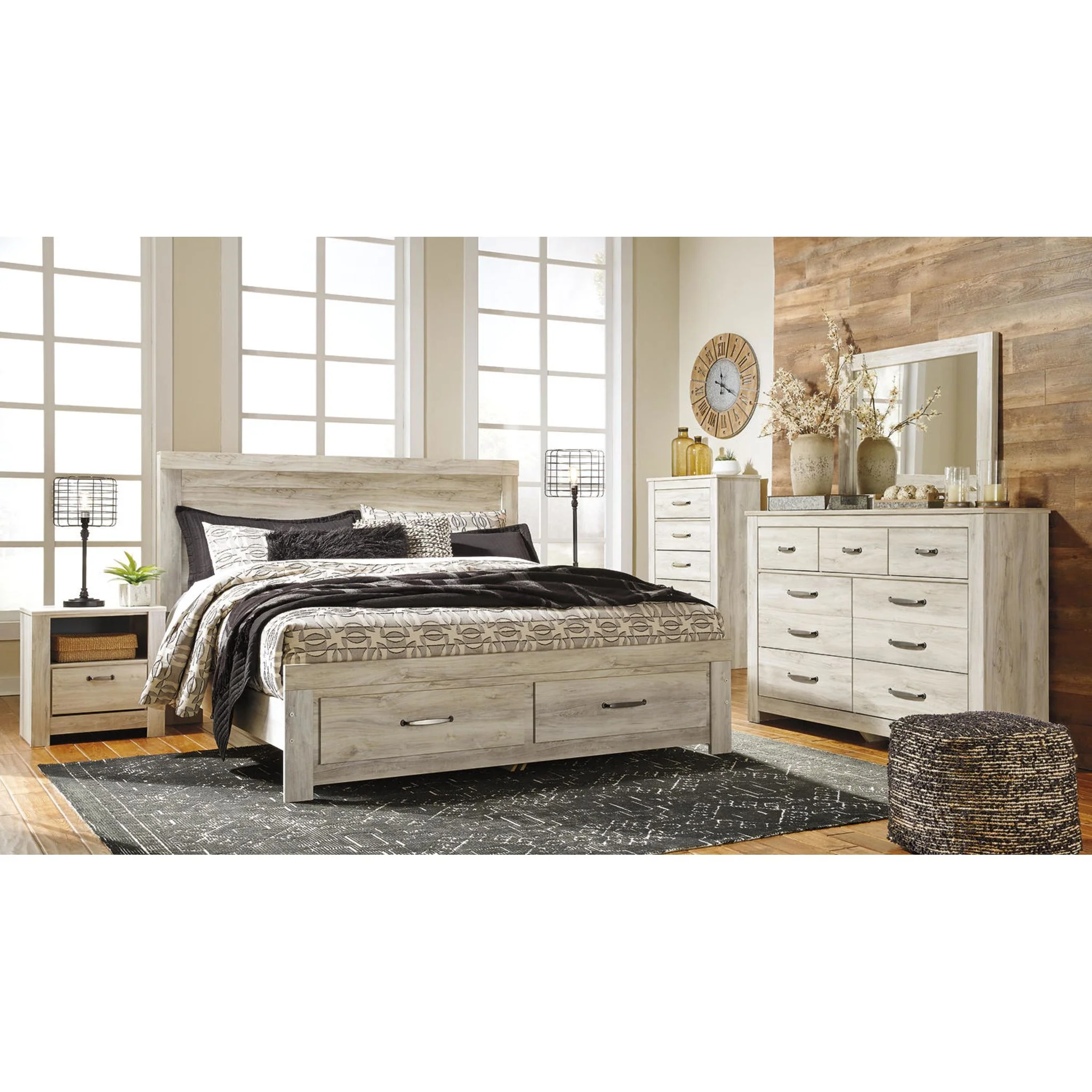 Bellaby Panel Headboard - Whitewash - Image 58