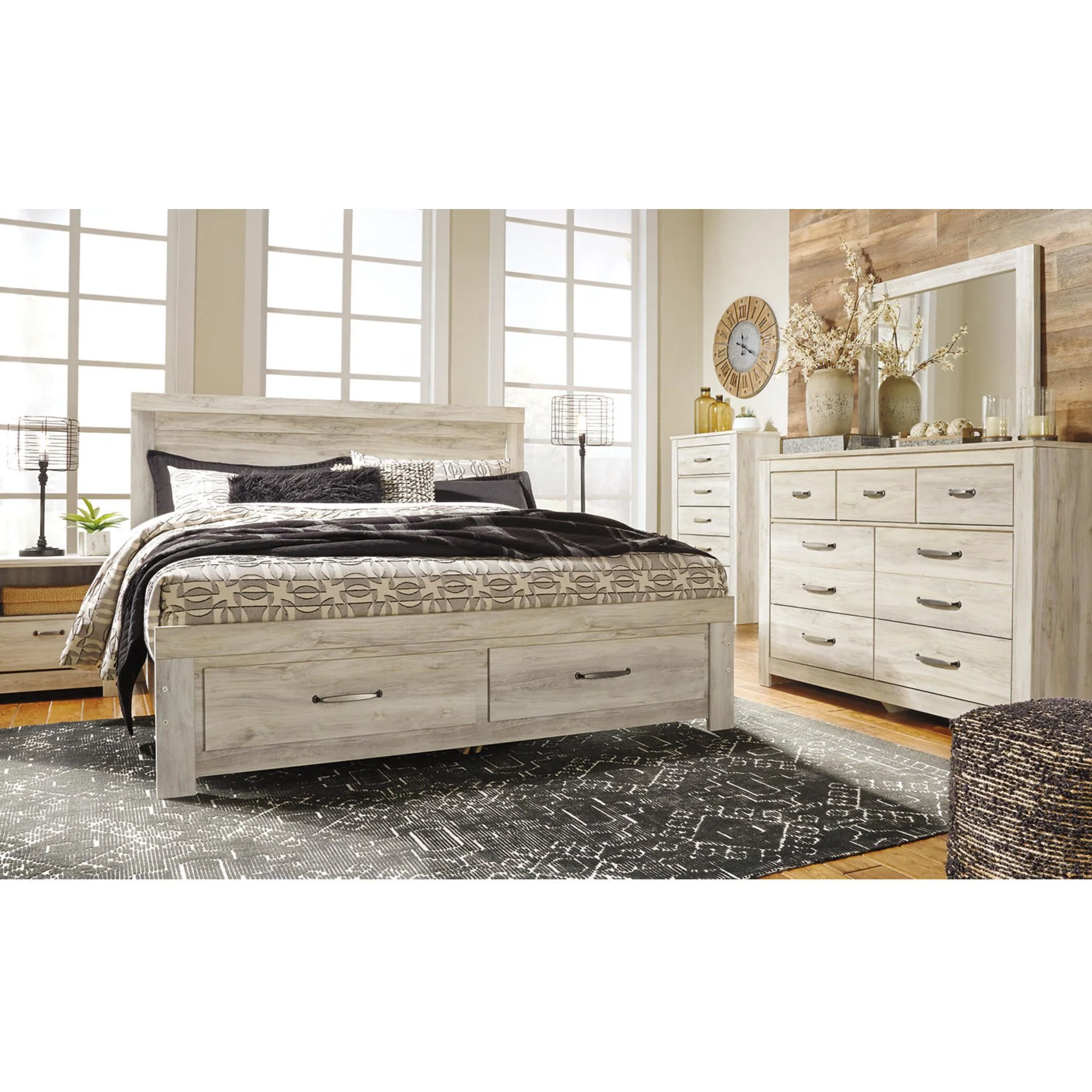 Bellaby Panel Headboard - Whitewash - Image 64