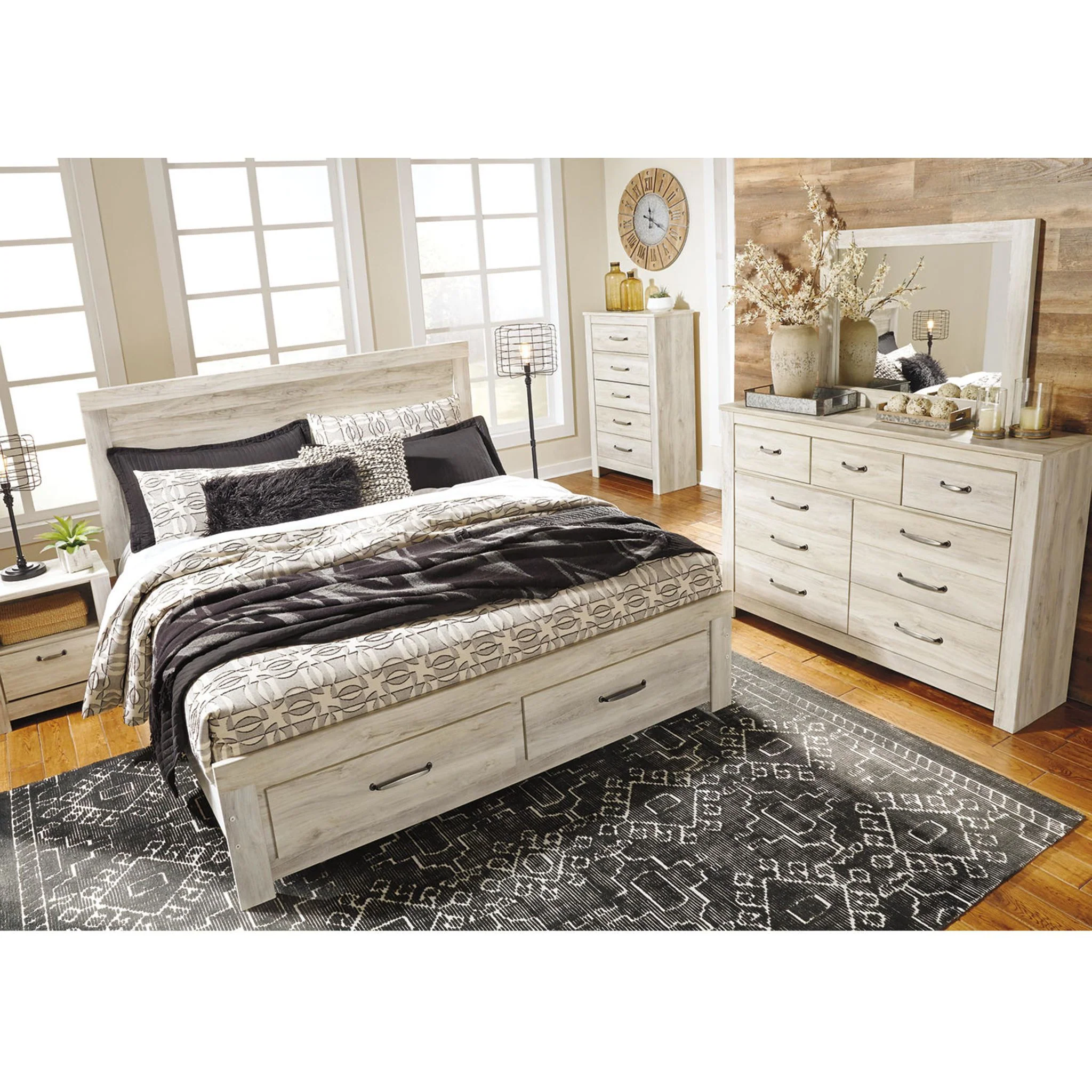Bellaby Panel Headboard - Whitewash - Image 65