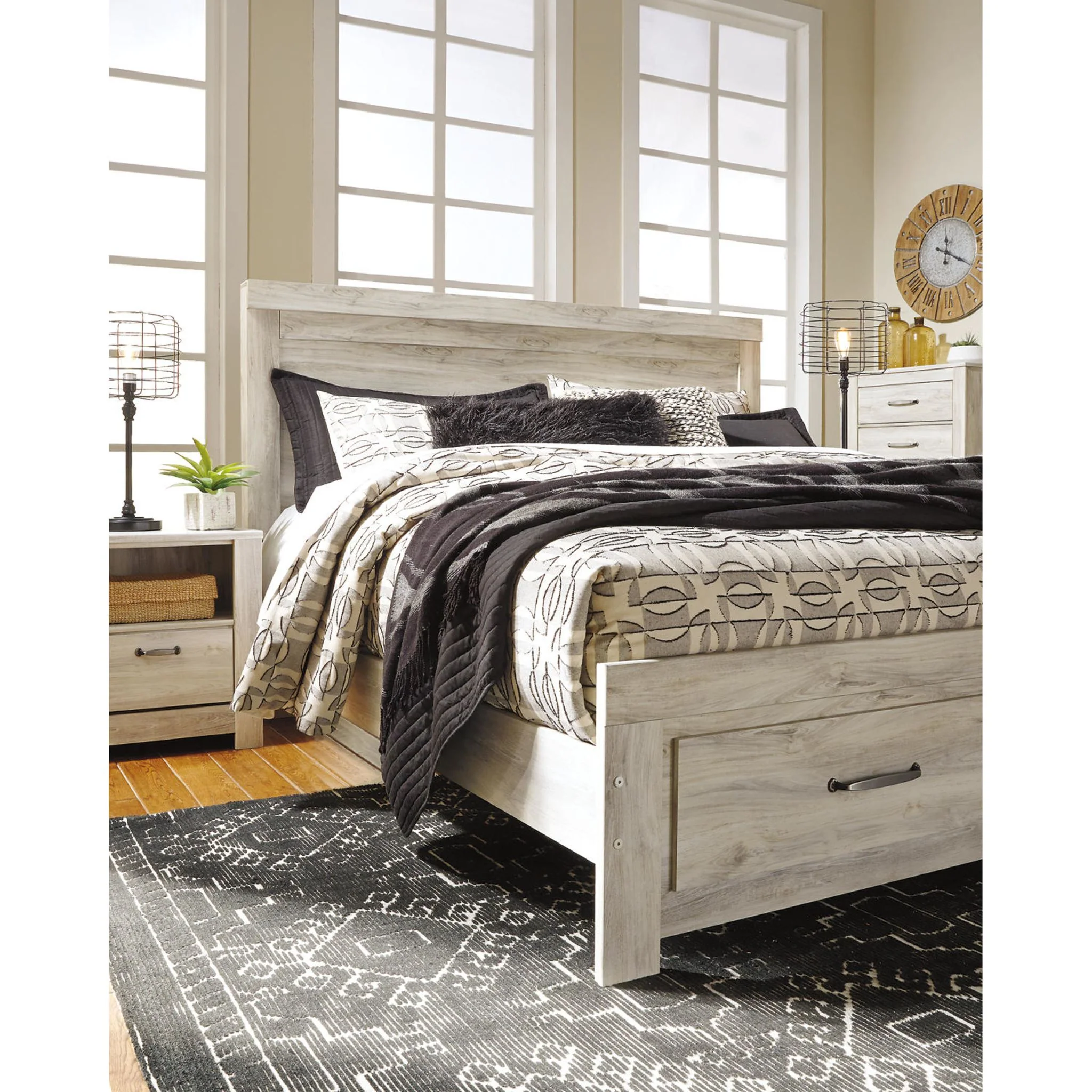 Bellaby Panel Headboard - Whitewash - Image 66