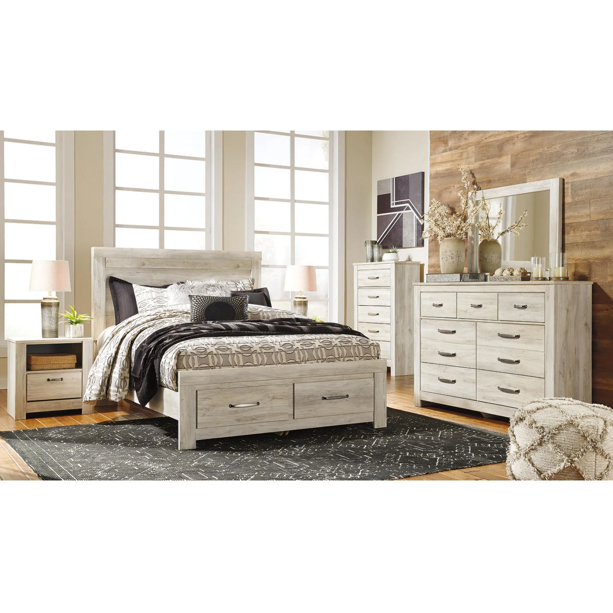 Bellaby Panel Headboard - Whitewash - Image 7