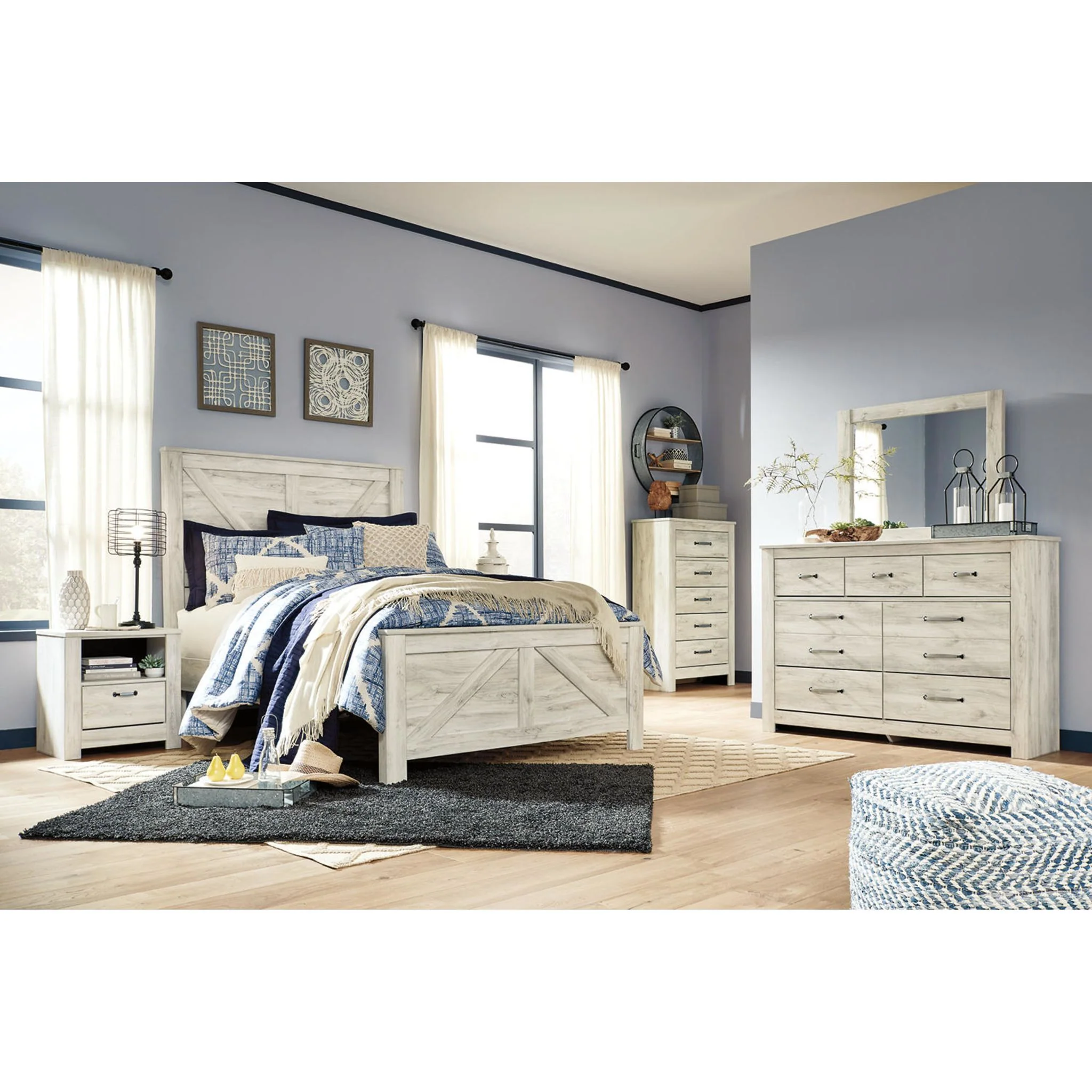 Bellaby Queen Panel Bed - White Wash - Image 16