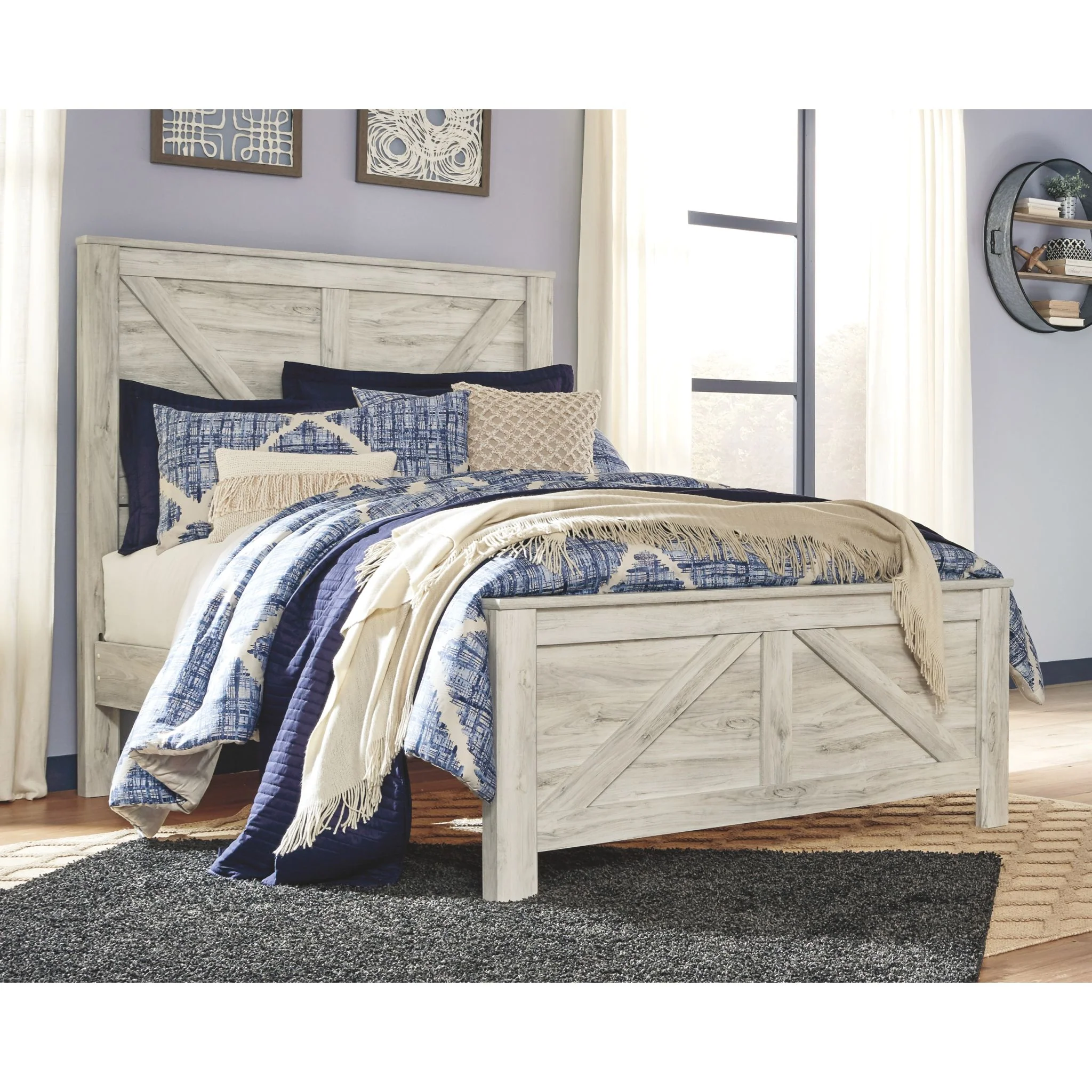 Bellaby Queen Panel Bed - White Wash - Image 2