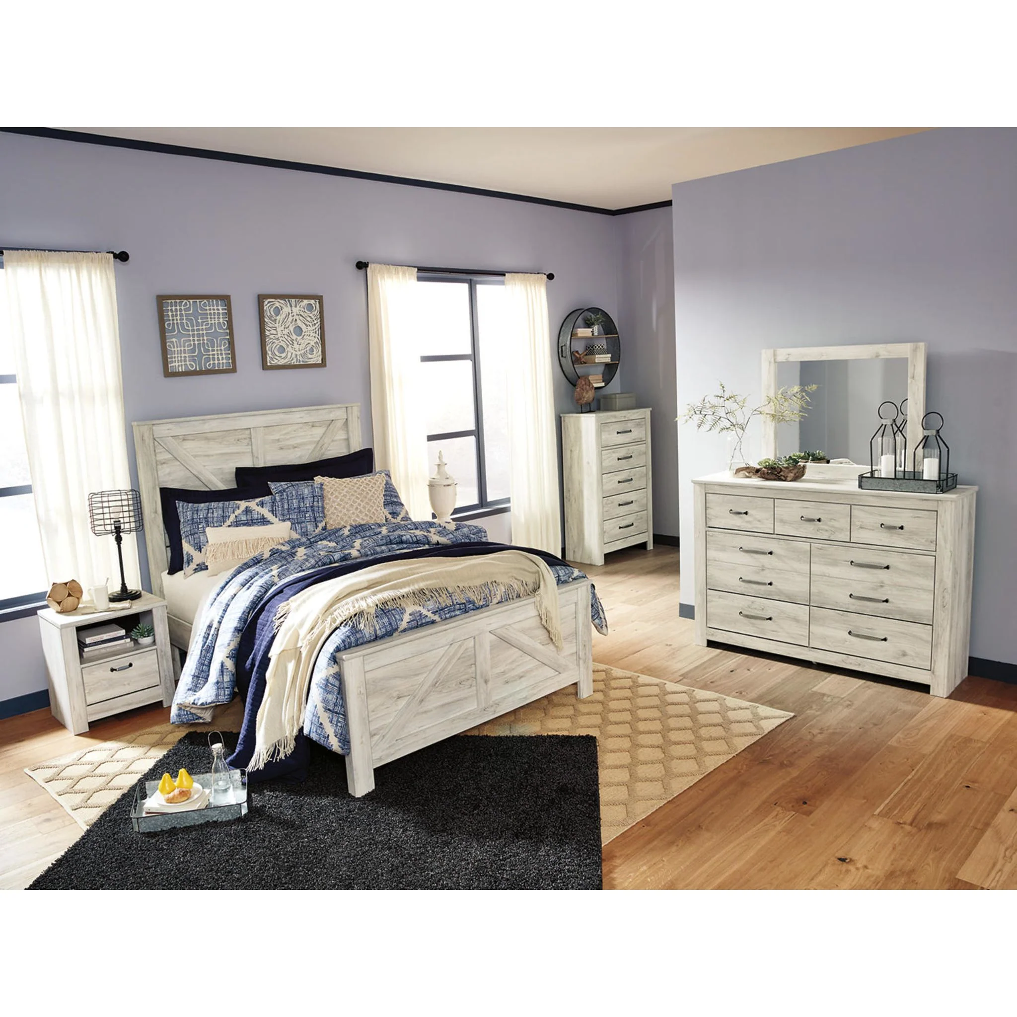 Bellaby Queen Panel Bed - White Wash - Image 9