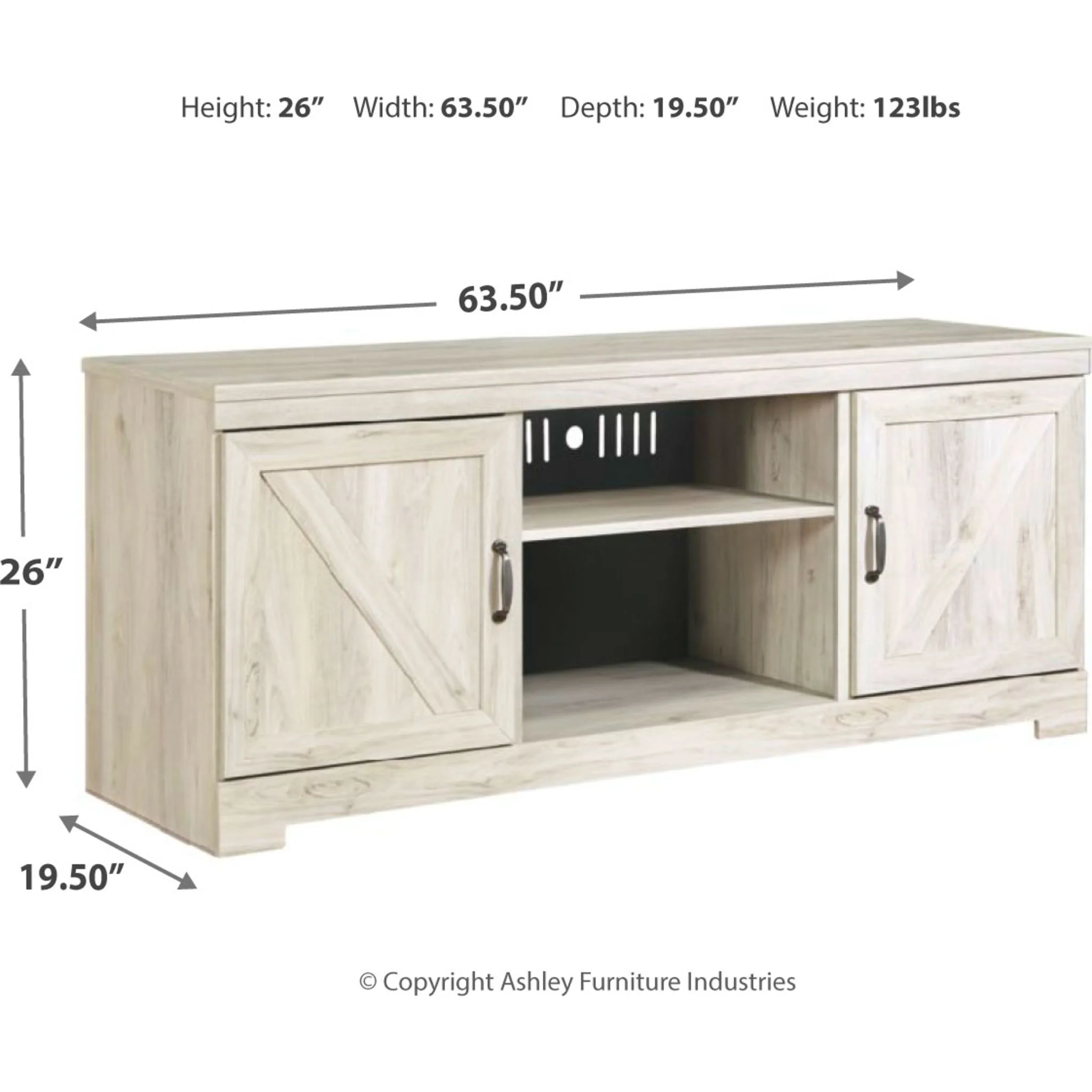Bellaby TV Stand - Whitewash - Image 4