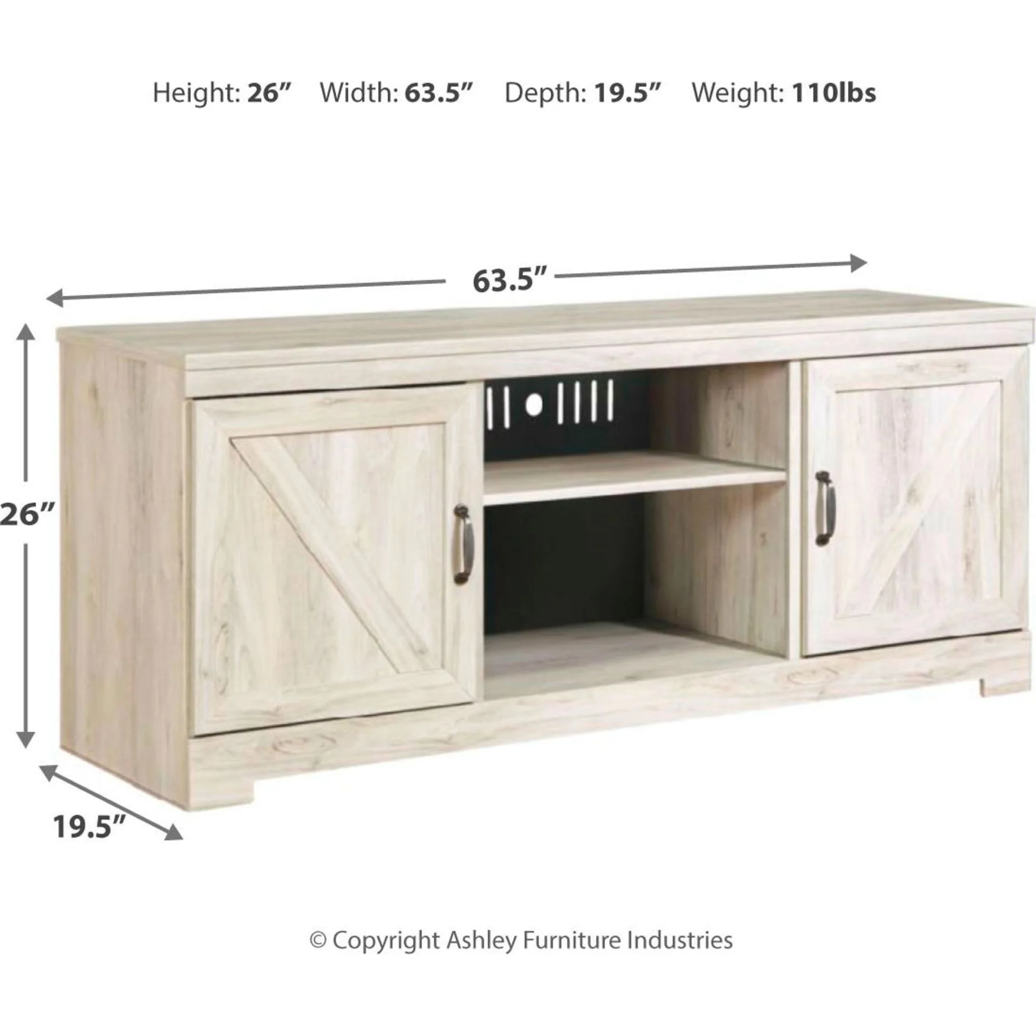 Bellaby TV Stand - Whitewash - Image 8
