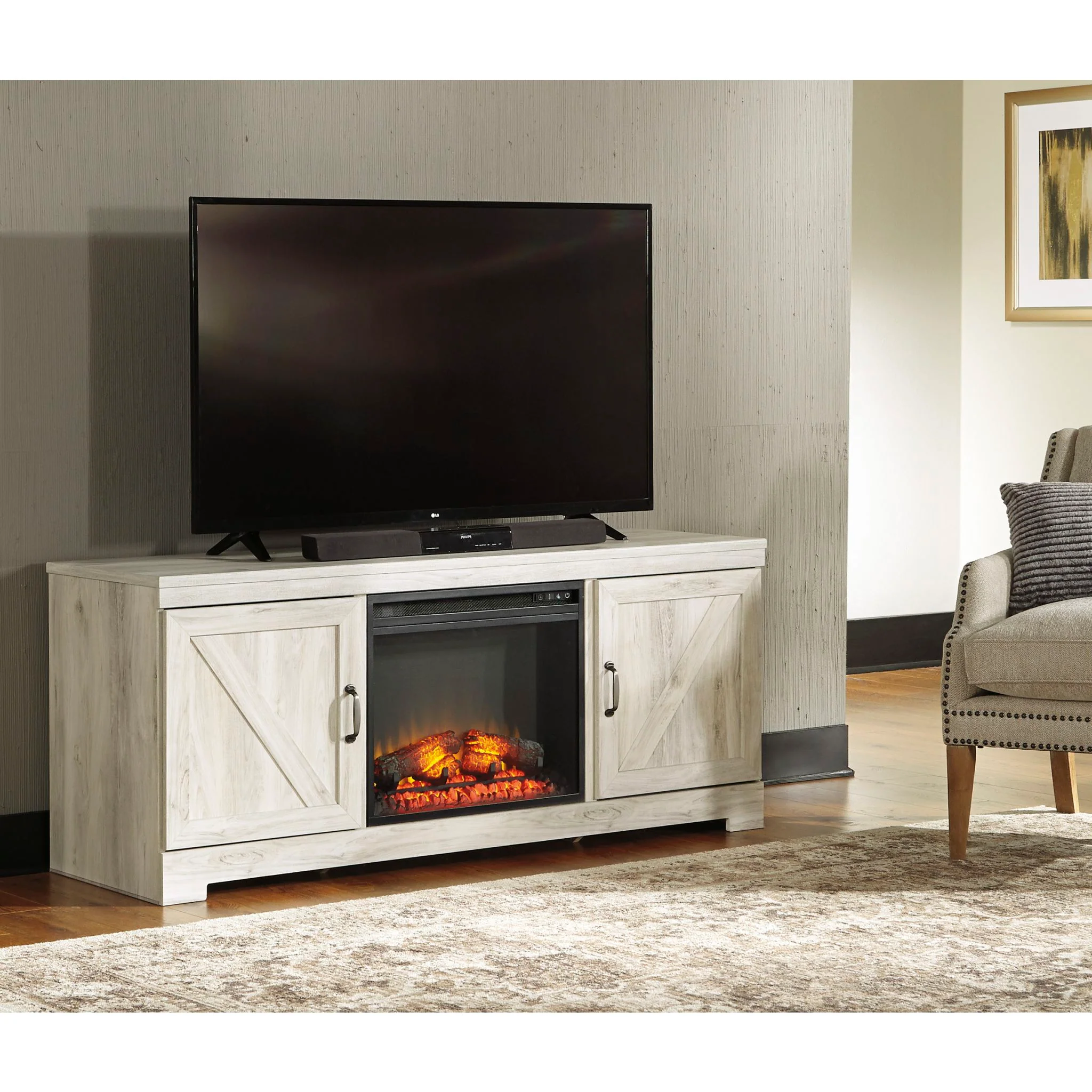Bellaby TV Stand - Whitewash - Image 2