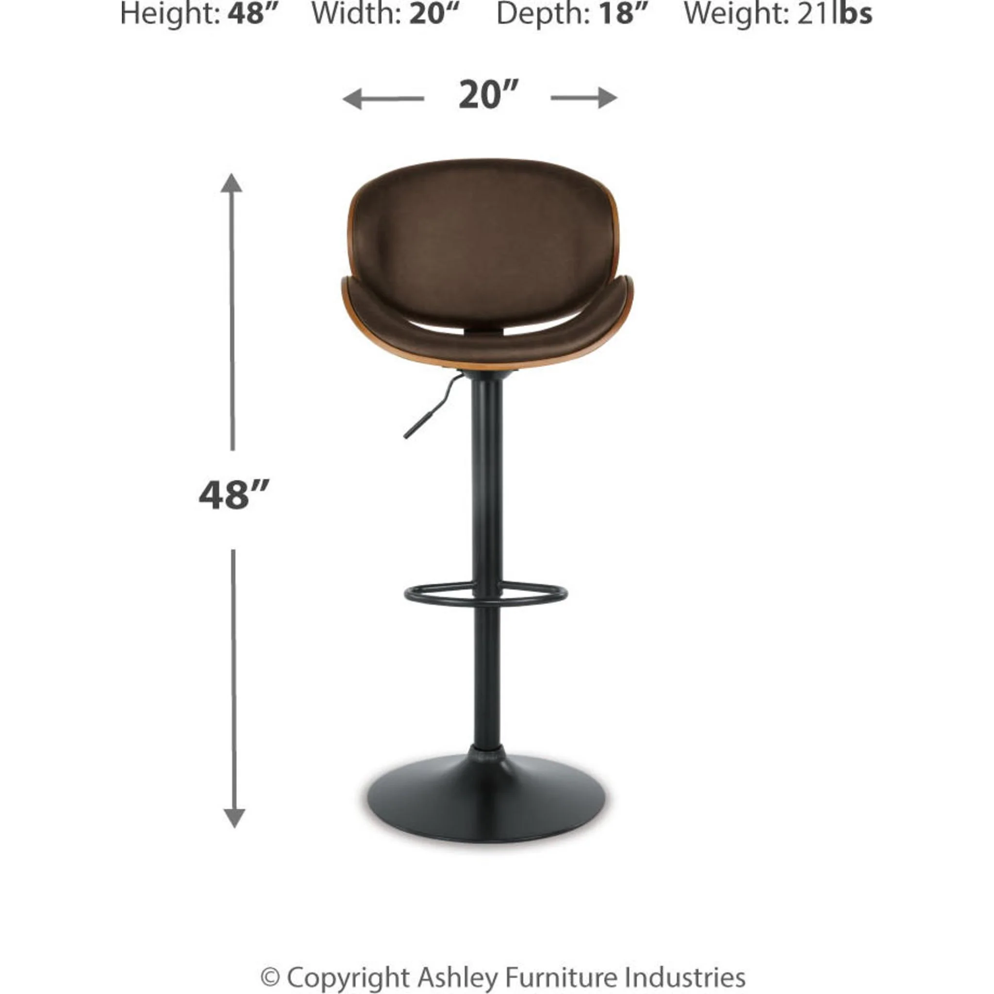 Bellatier Adjustable Height Stool - Brown - (D120-530) - Image 17