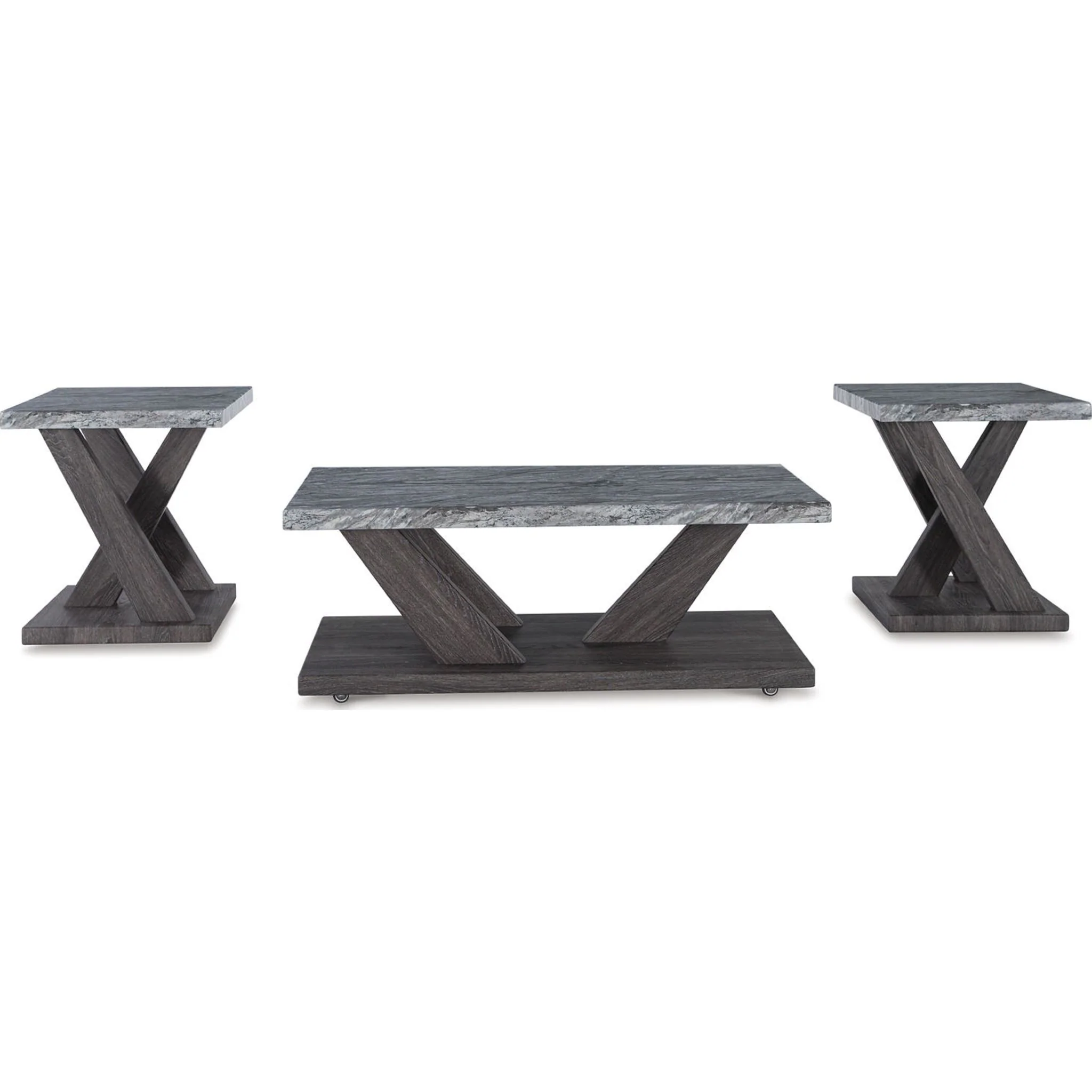 Bensonale 3 Pack Tables - Brown/Gray - Image 13