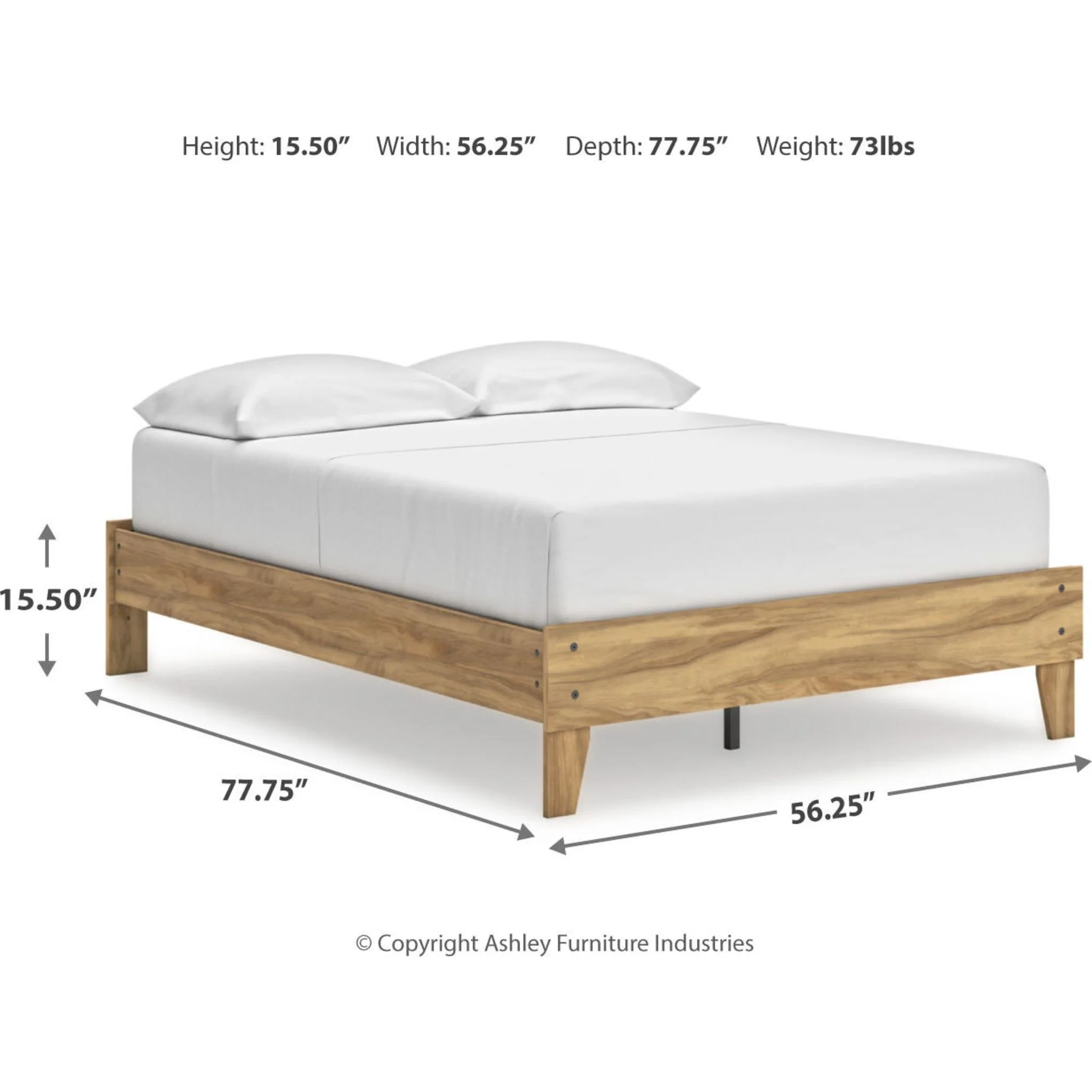 Bermacy Full Platform Bed - Light Brown - Image 7