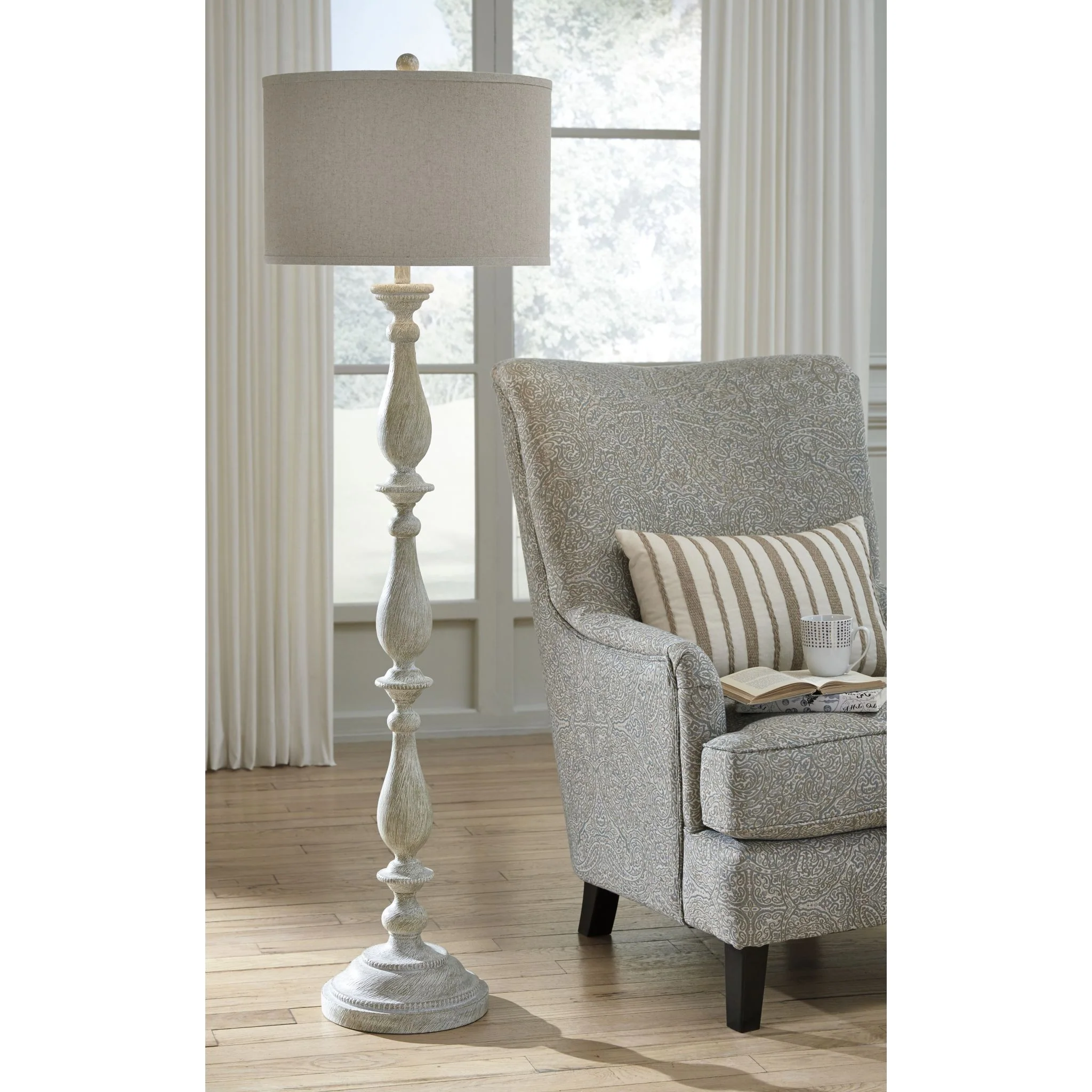 Bernadate Floor Lamp - Whitewash 61.13" - Image 3