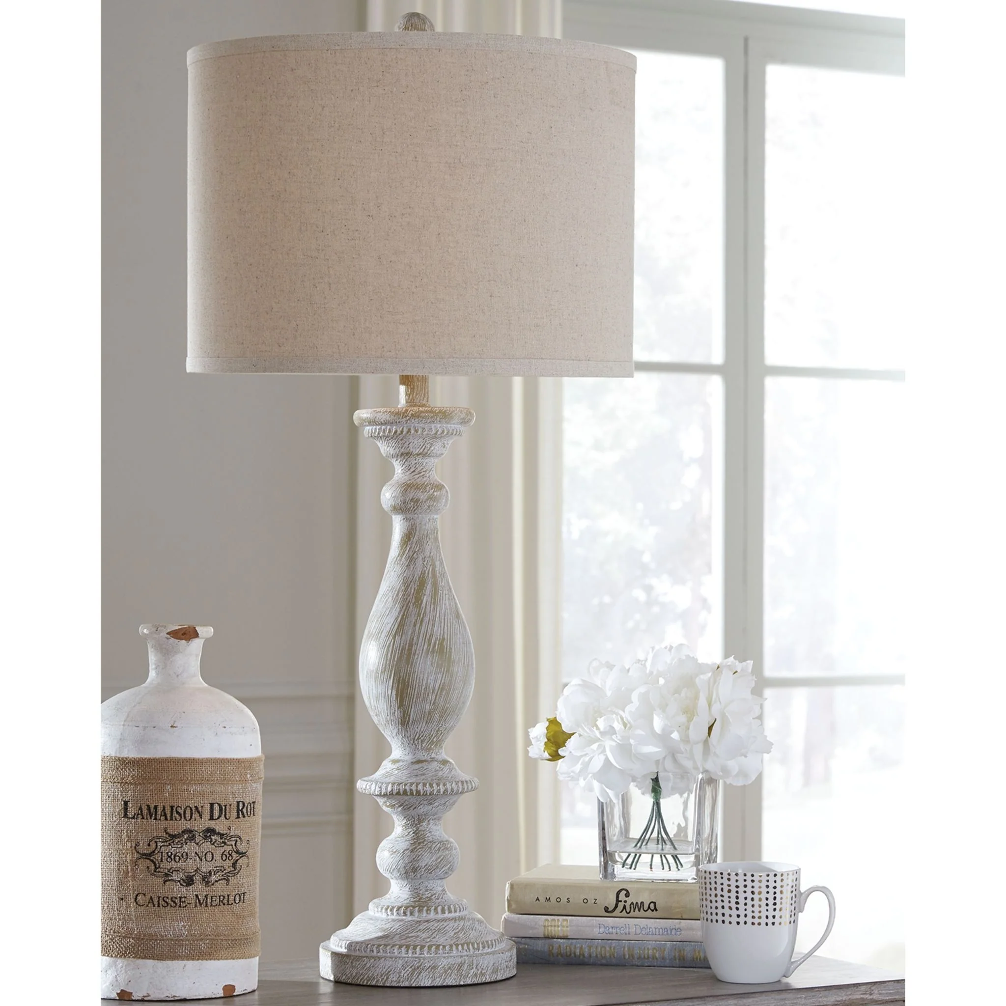 Bernadate Table Lamp Pair - Whitewash 33.00" - Image 2