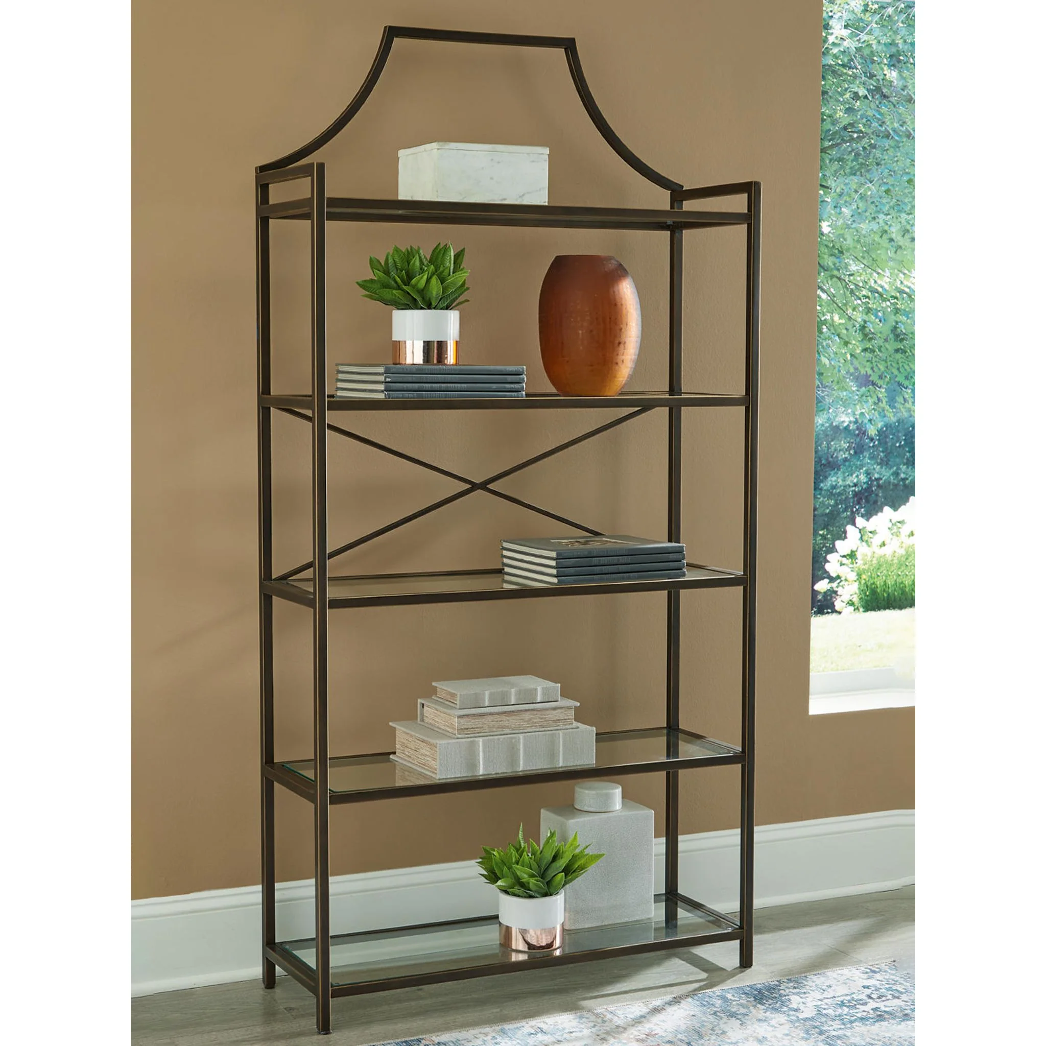 Bernonly Bookcase - Antique Bronze Finish - Image 2