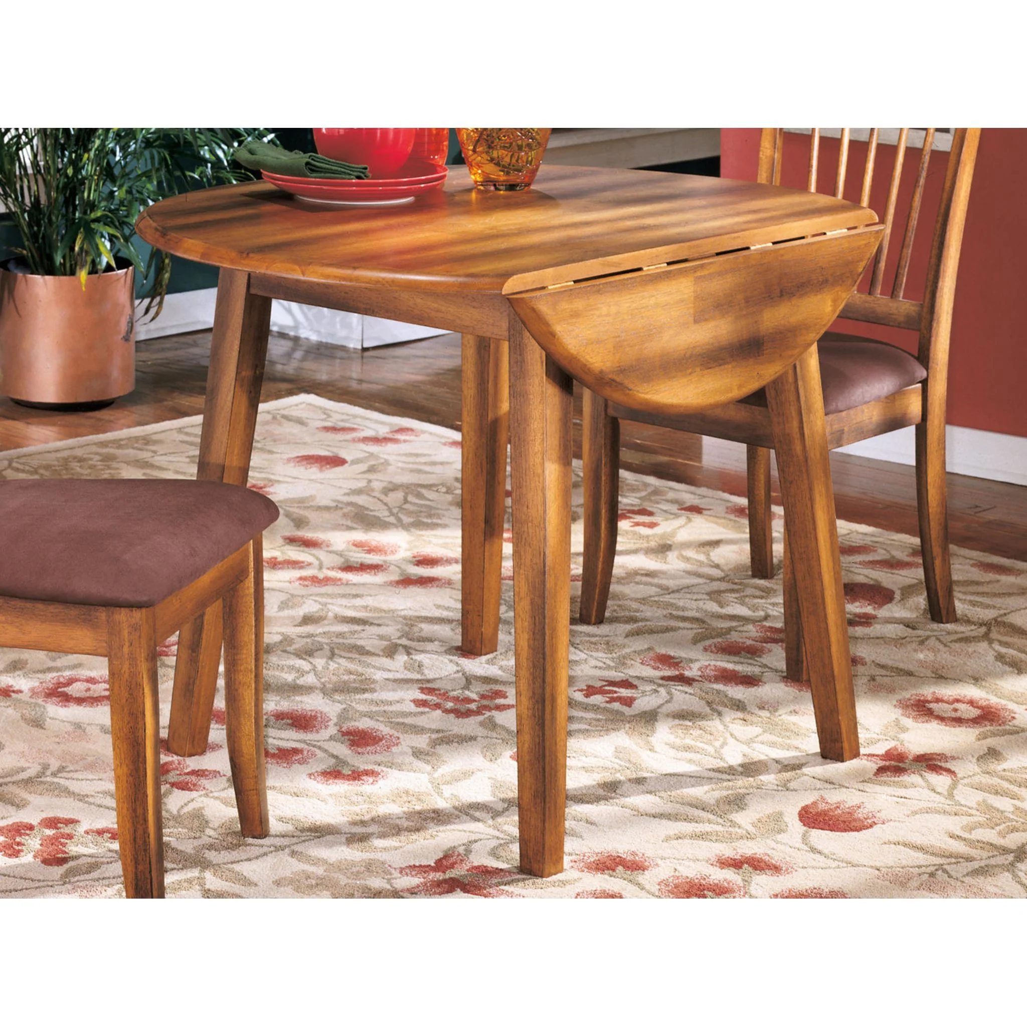 Berringer Drop Leaf Table - Rustic Brown - (D199-15) - Image 10