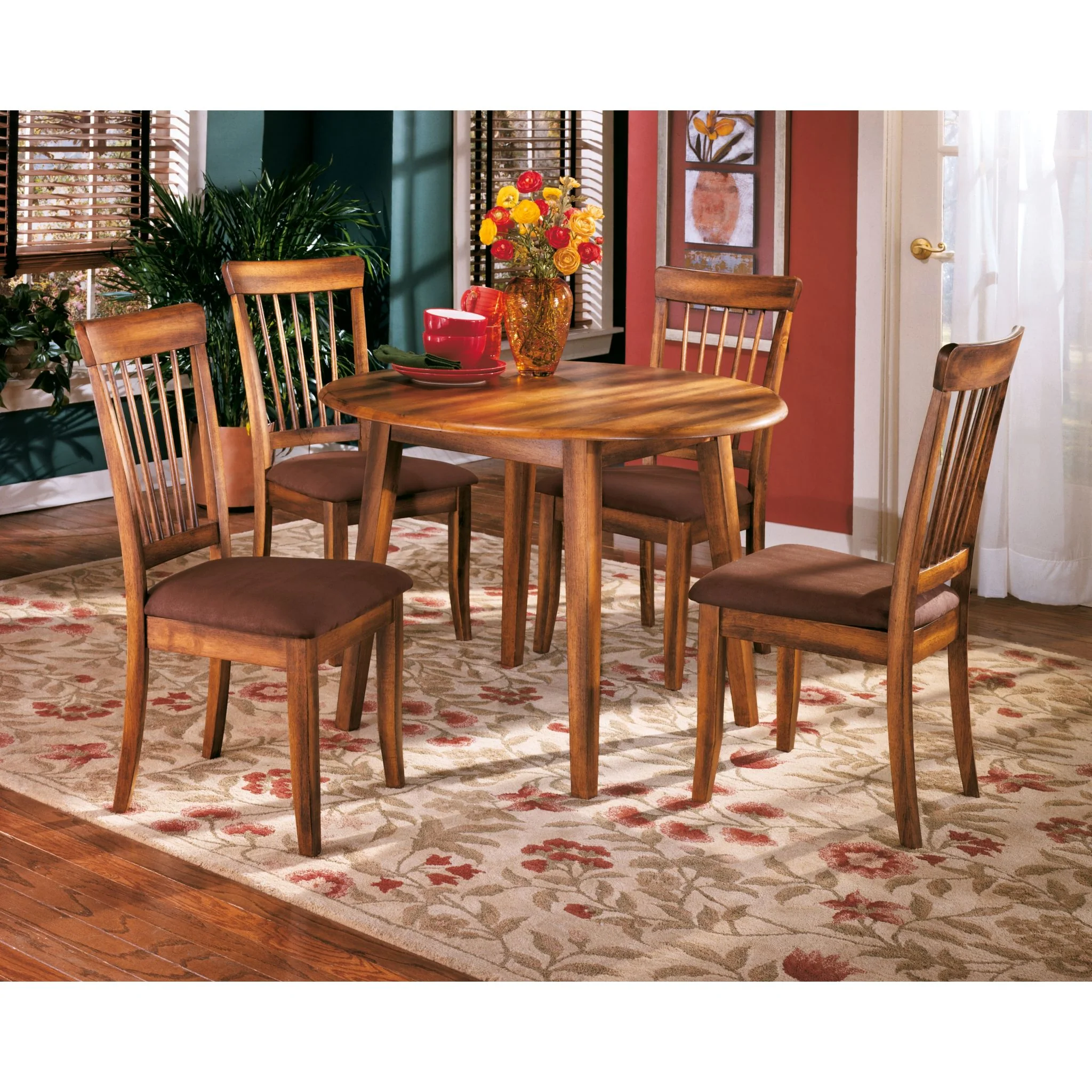 Berringer Drop Leaf Table - Rustic Brown - (D199-15) - Image 2