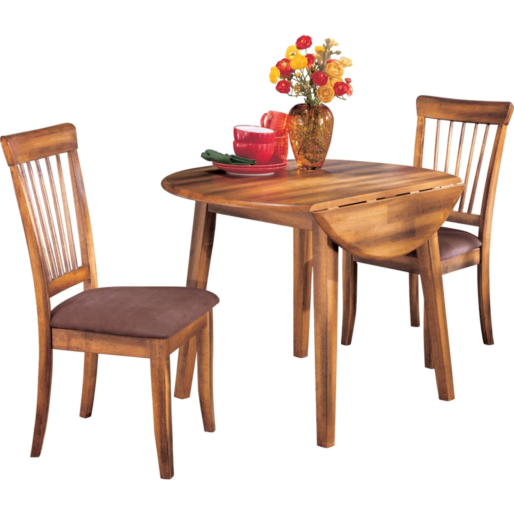 Berringer Drop Leaf Table - Rustic Brown - (D199-15) - Image 4